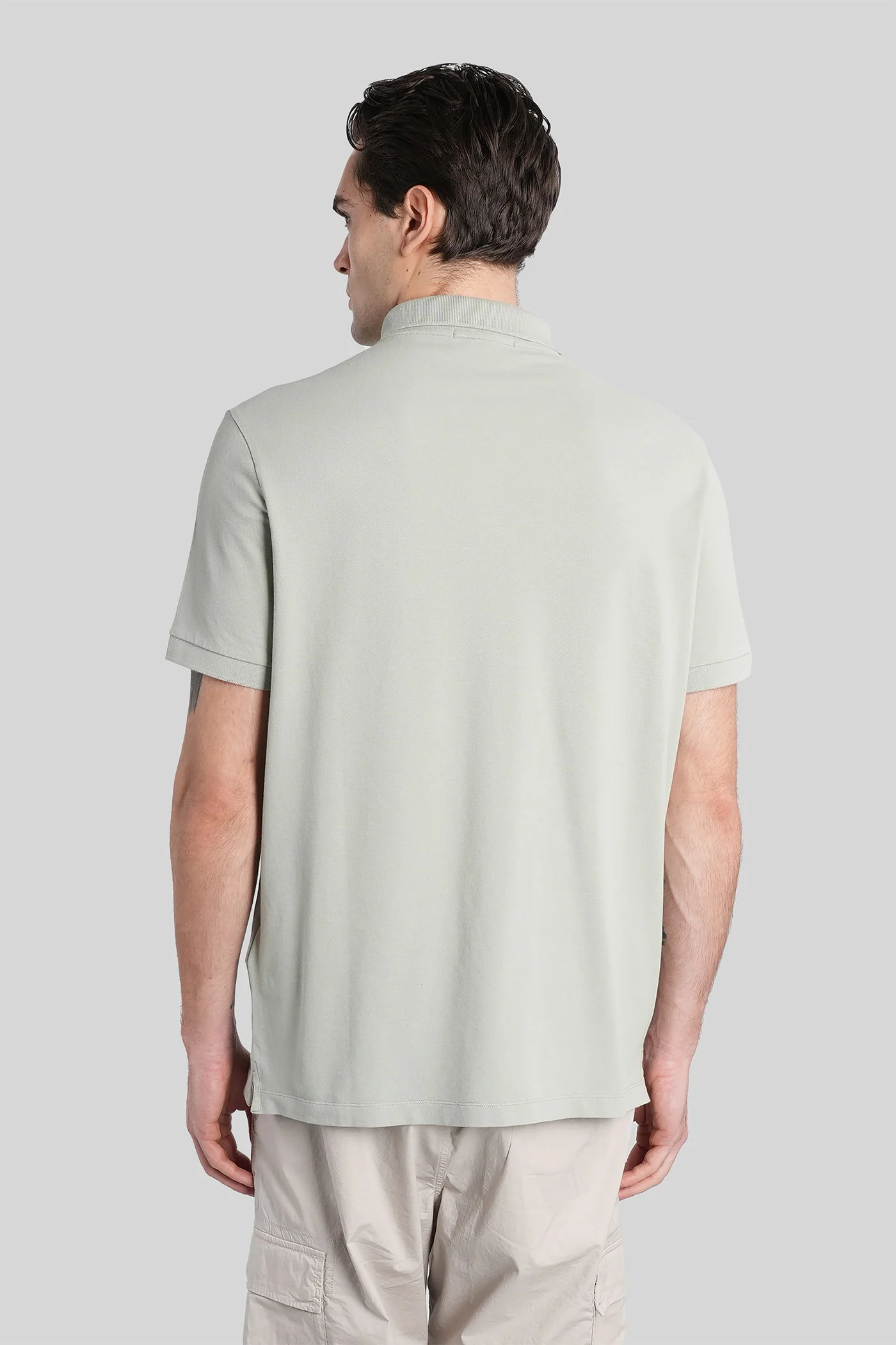 Polo in green cotton - Image 3