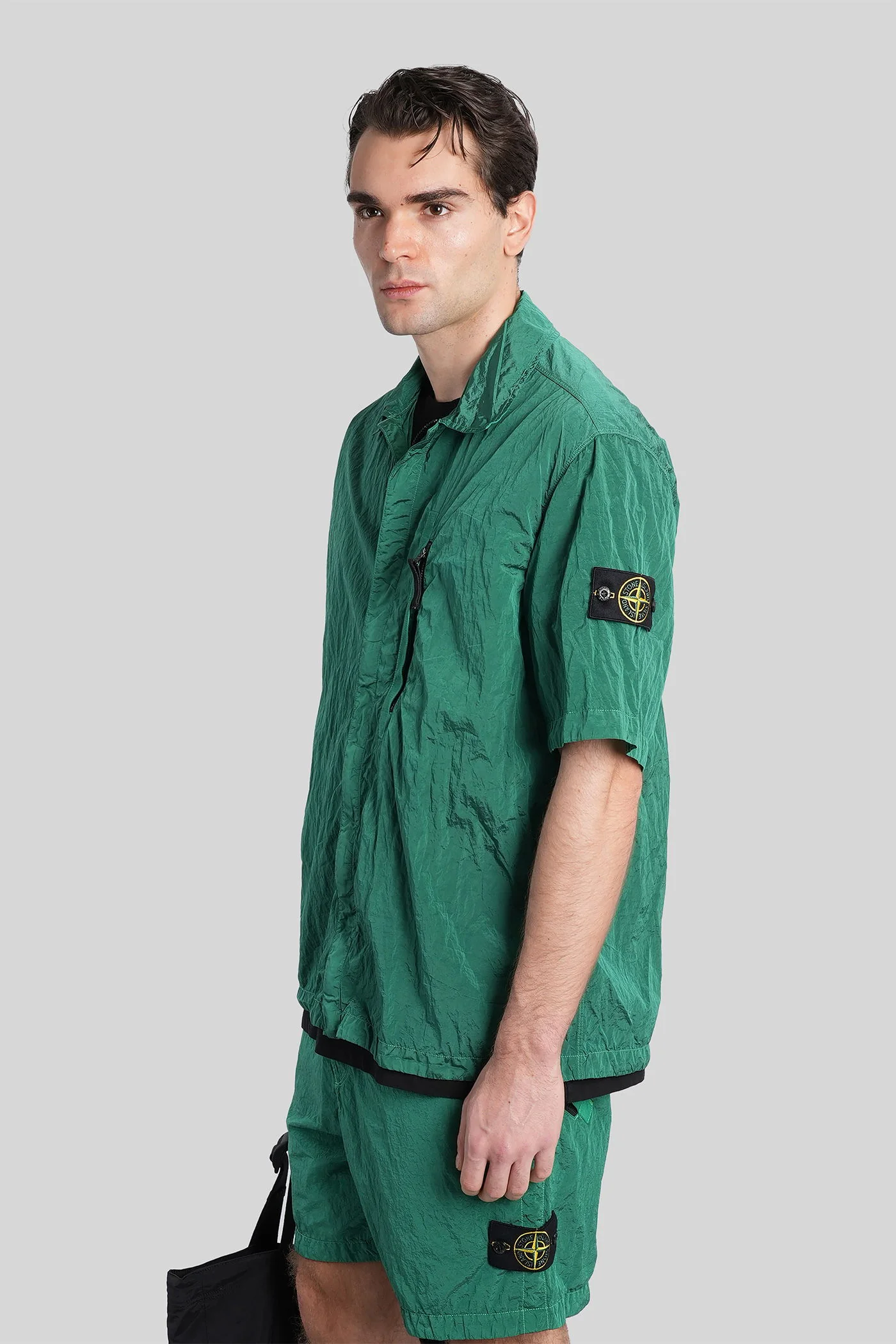 Shirt in green polyamide - Image 4