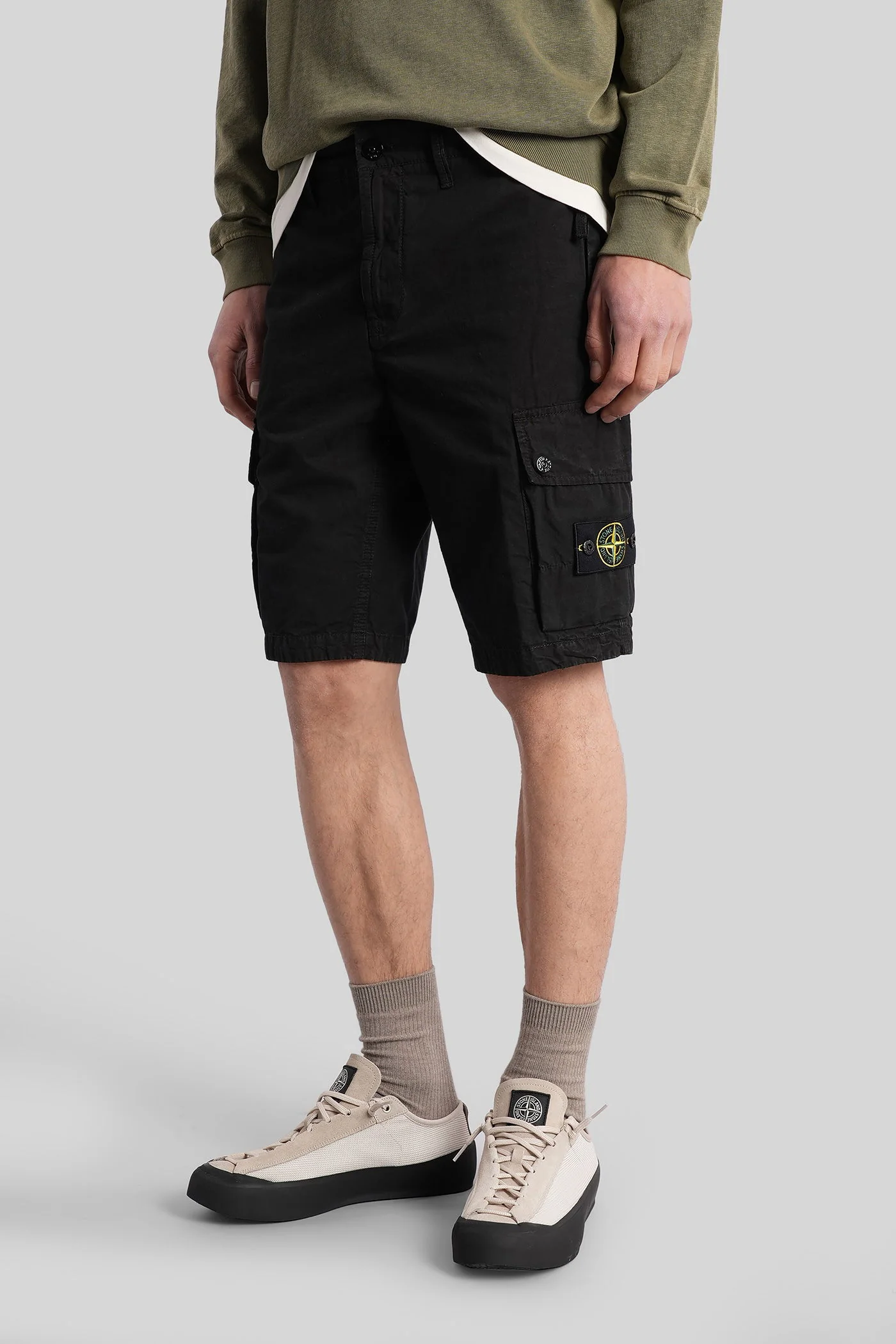 Shorts in black cotton - Image 4