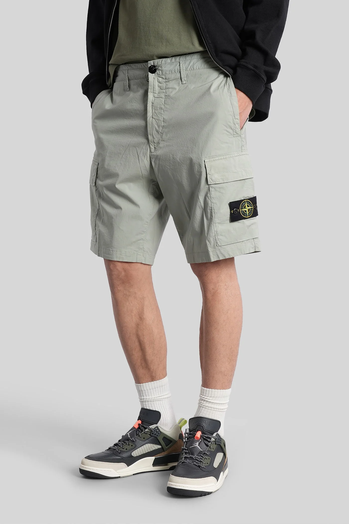 Shorts in green cotton - Image 4