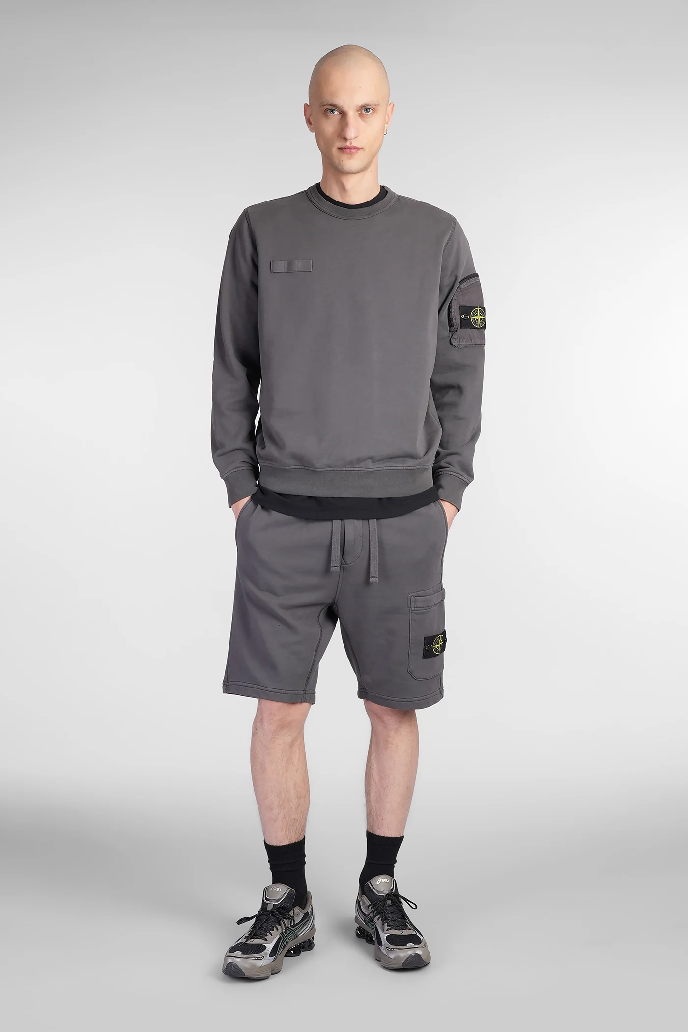 Shorts in grey cotton - Image 2