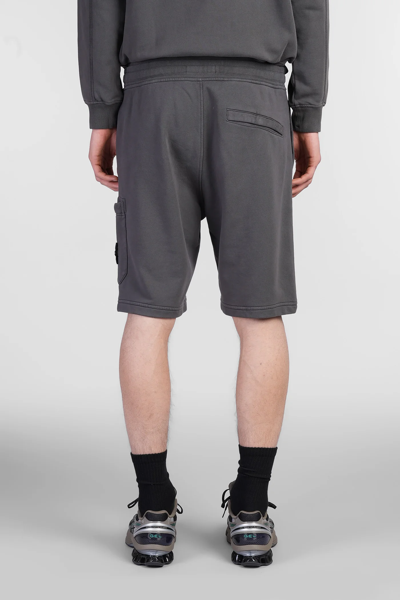 Shorts in grey cotton - Image 3