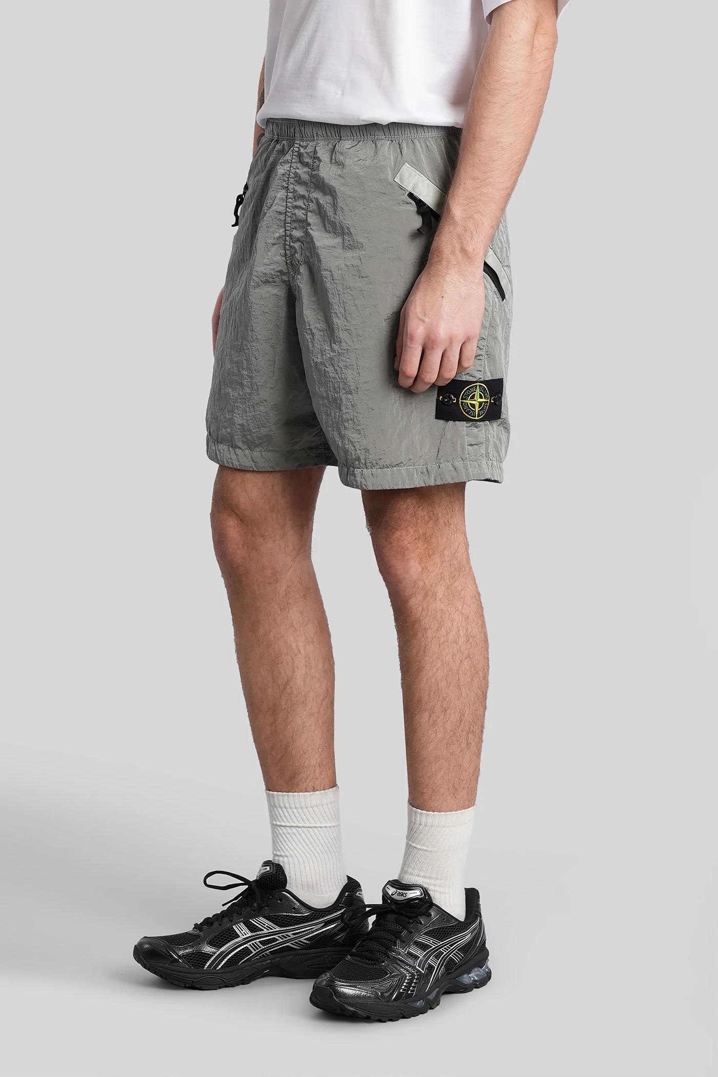 Shorts in grey polyamide - Image 4