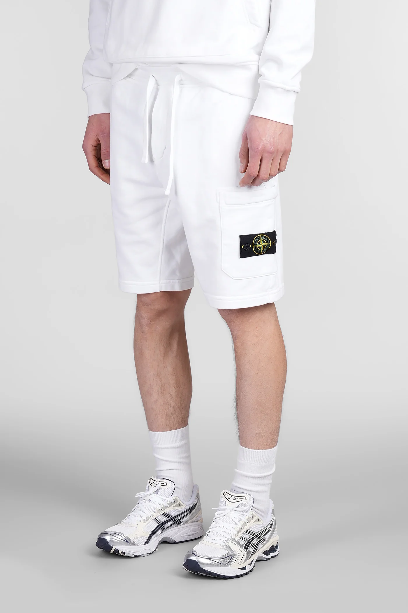 Shorts in white cotton - Image 4