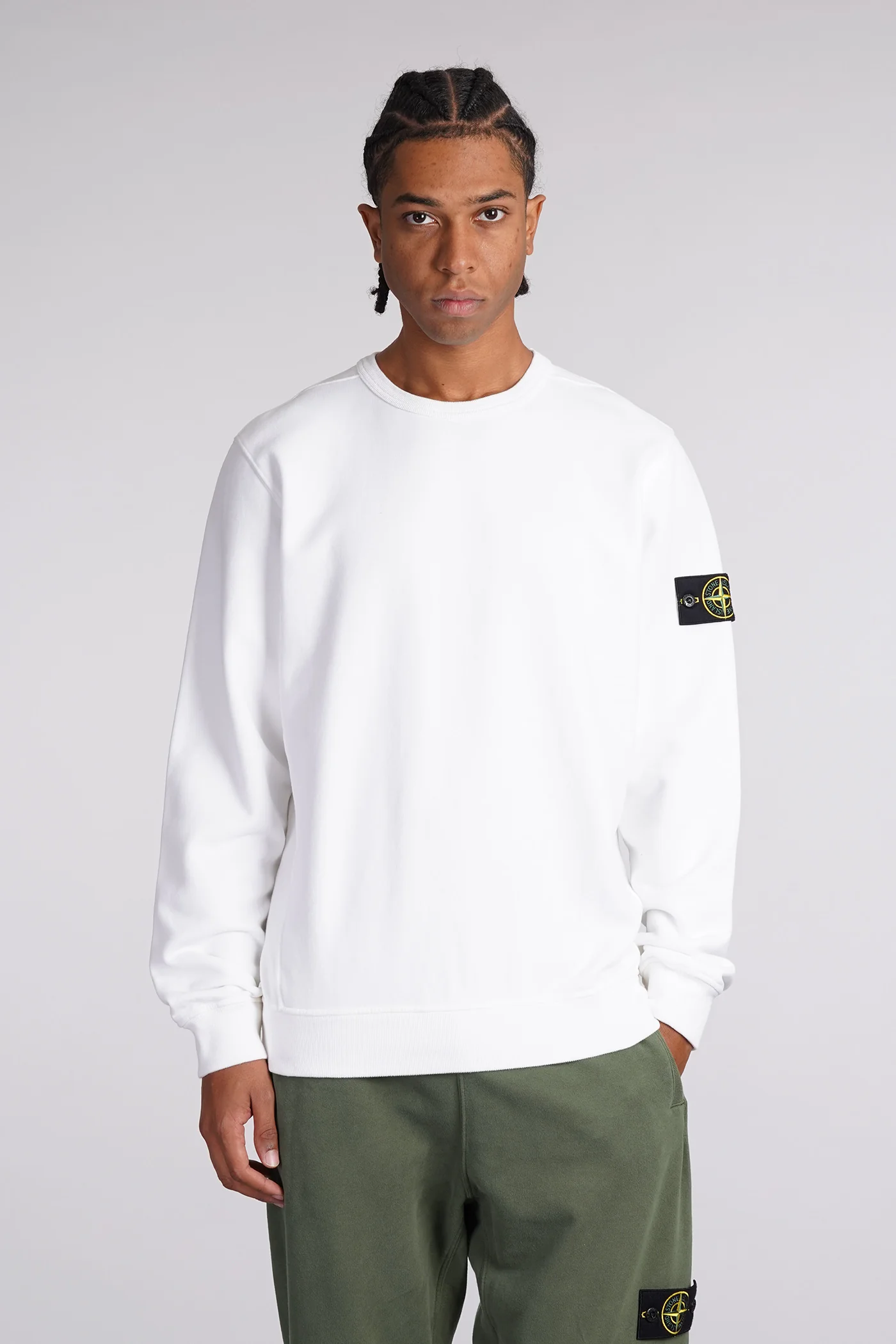 Sweatshirt in white cotton