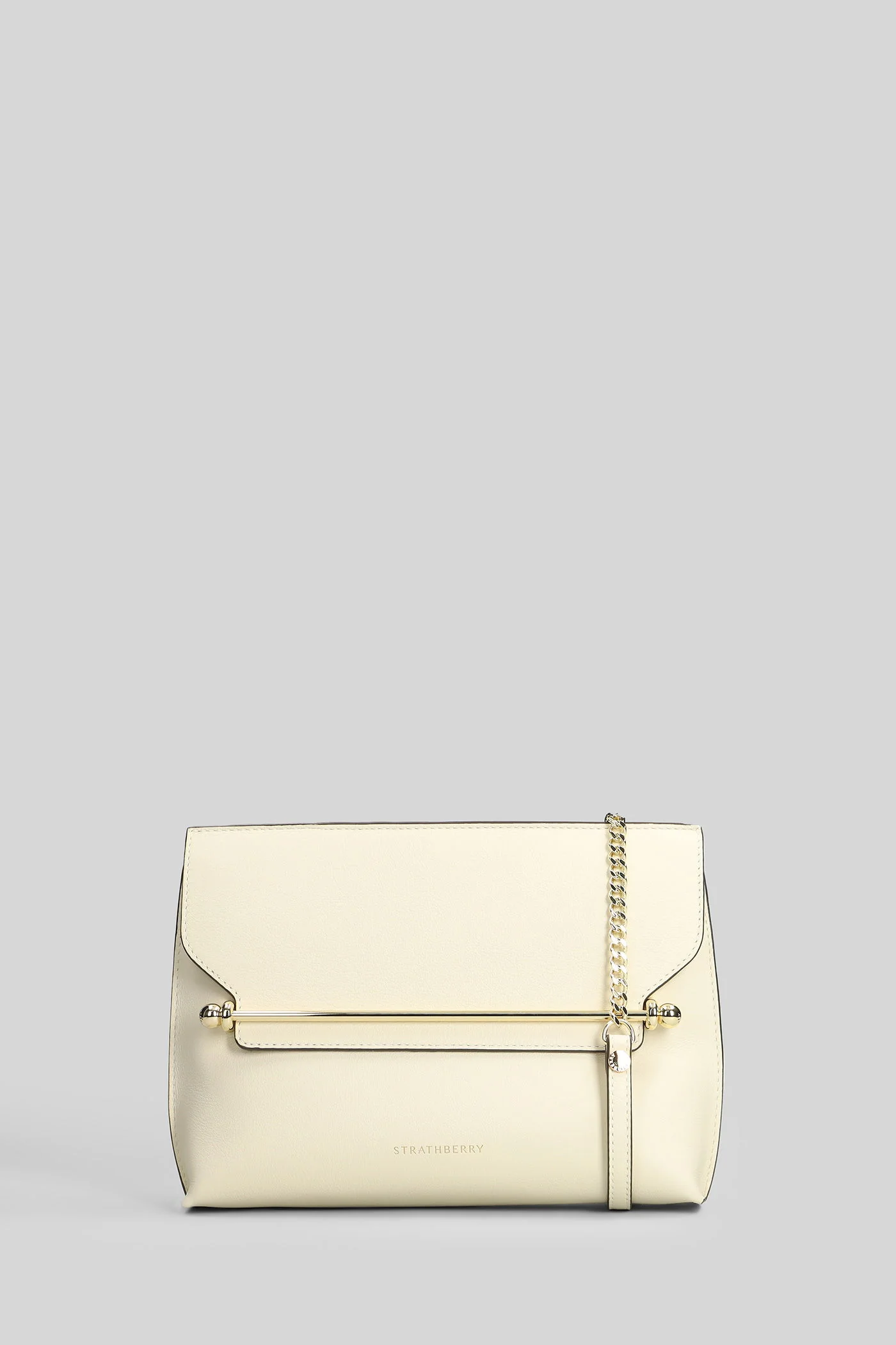 Stylist leather Clutch in beige leather