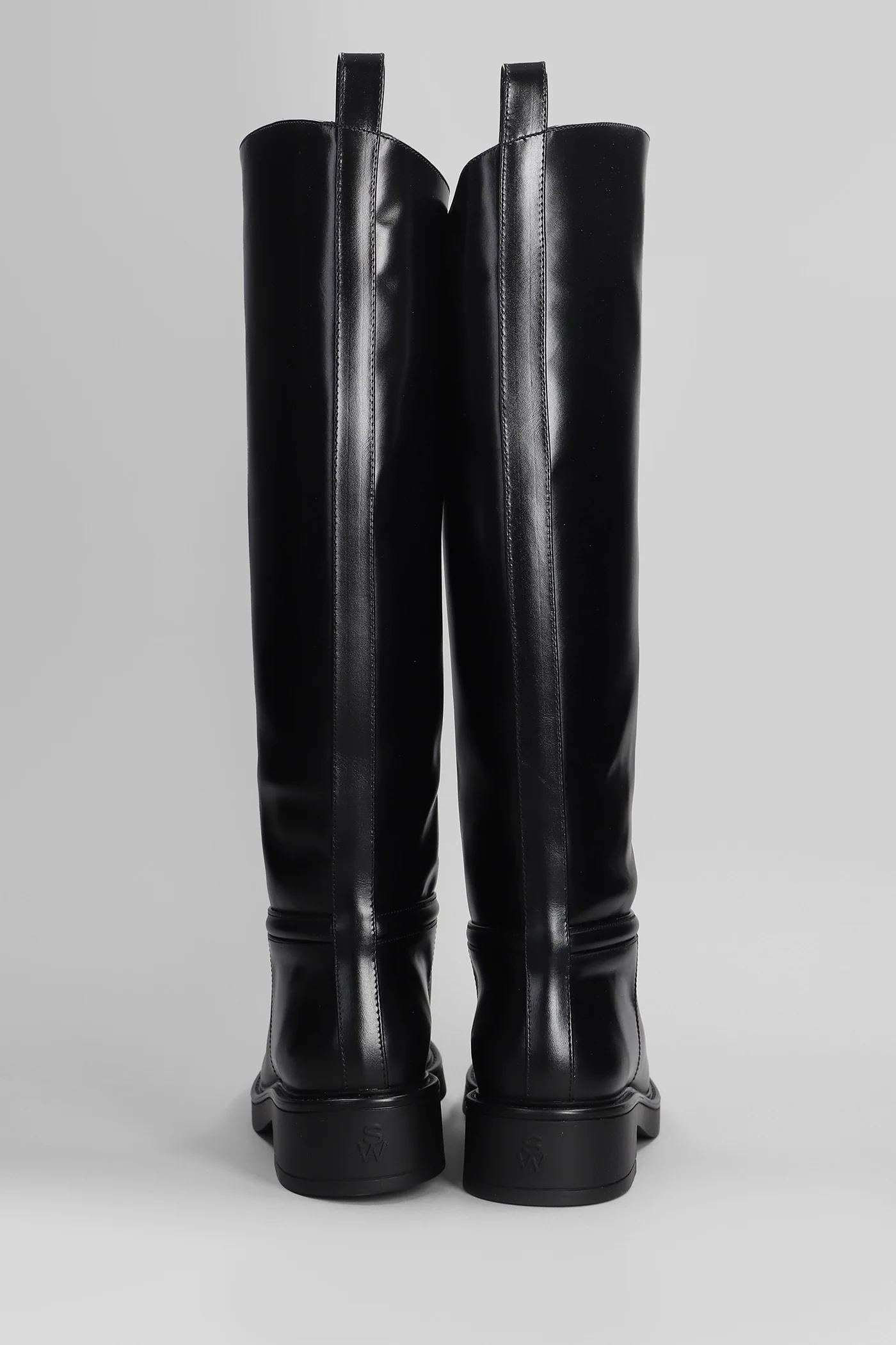 Celia low heels boots in black leather - Image 4