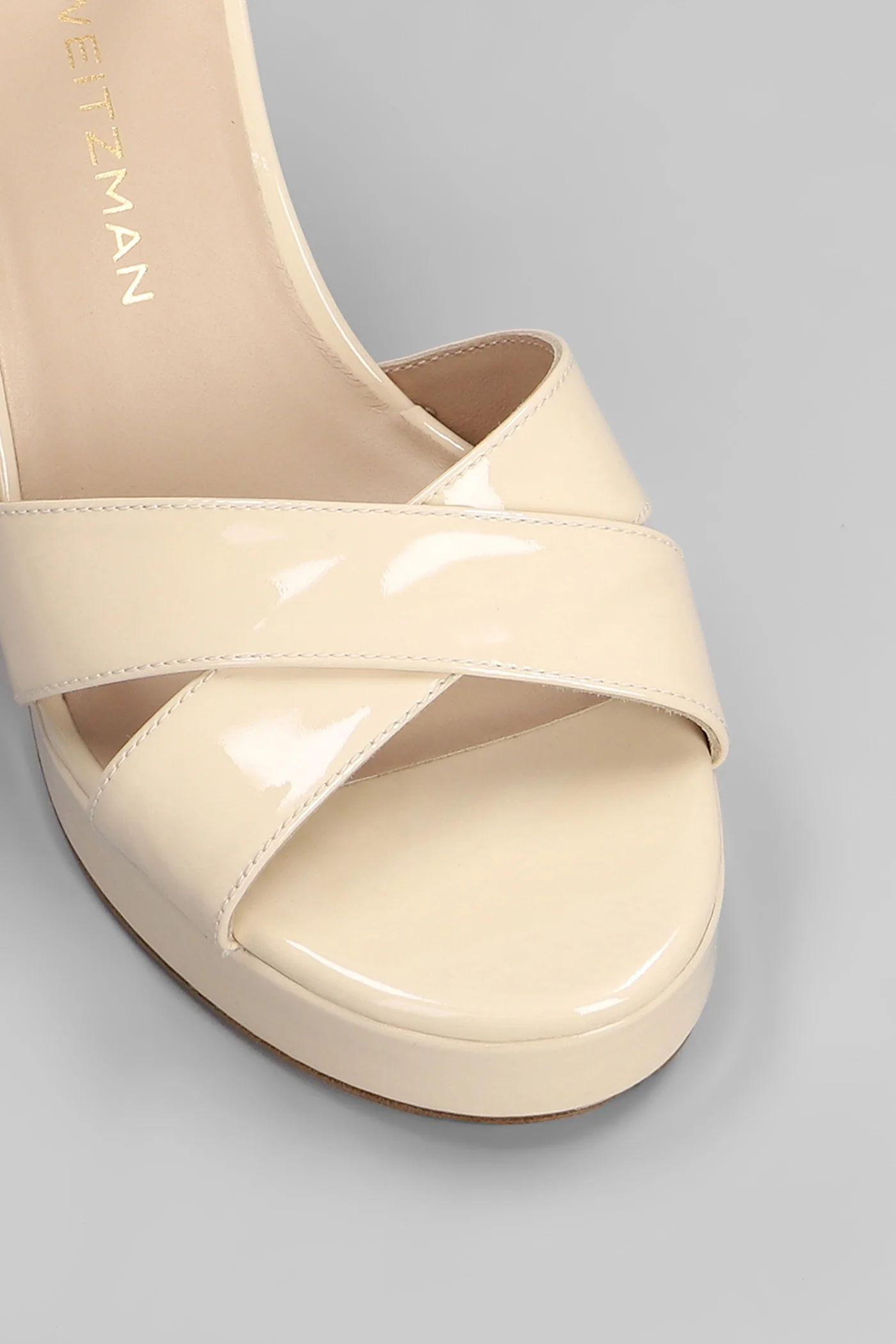 Dayna platform Sandals in beige patent leather - Image 5