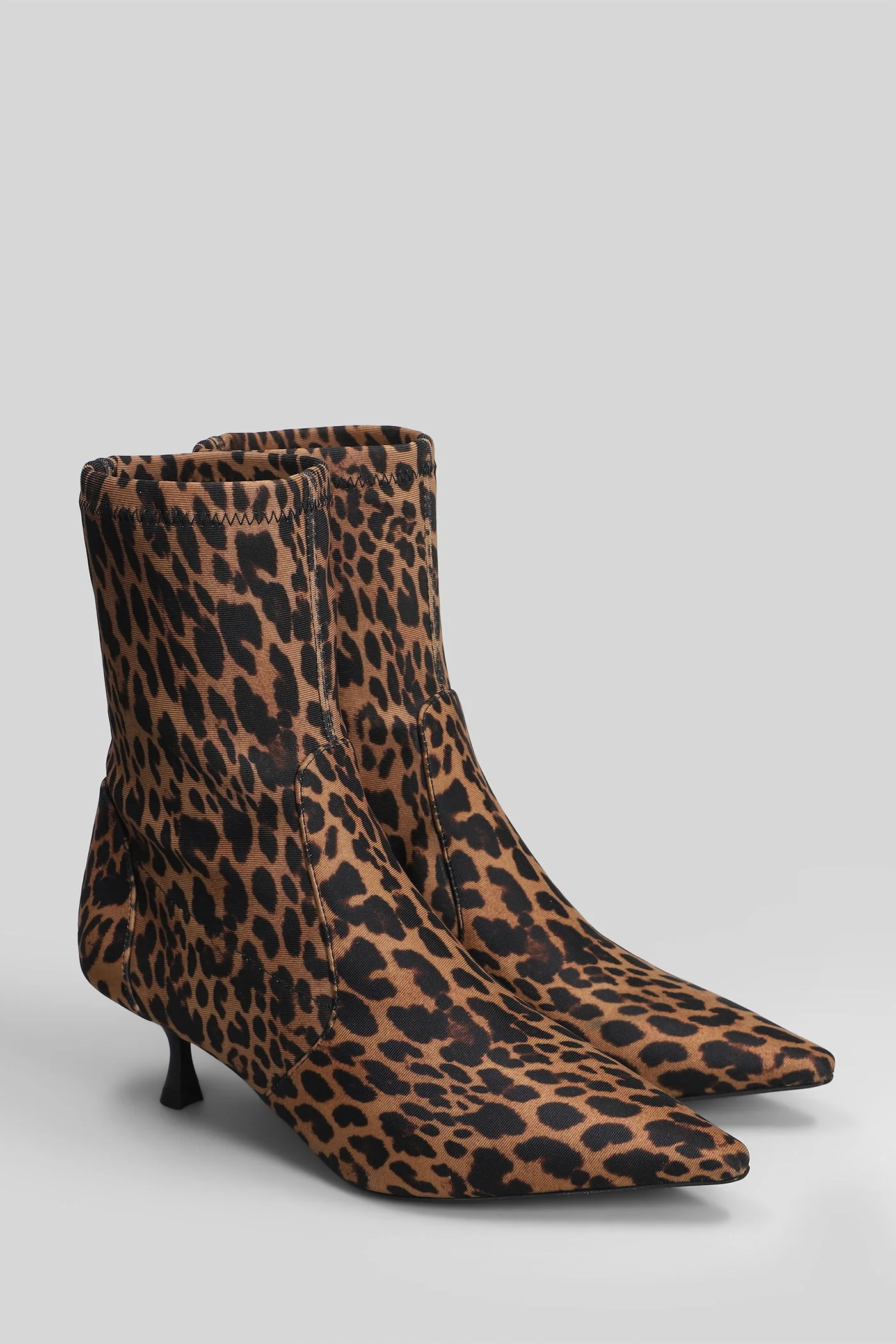 Naomi 50 High heels Ankle boots in Animalier satin - Image 2