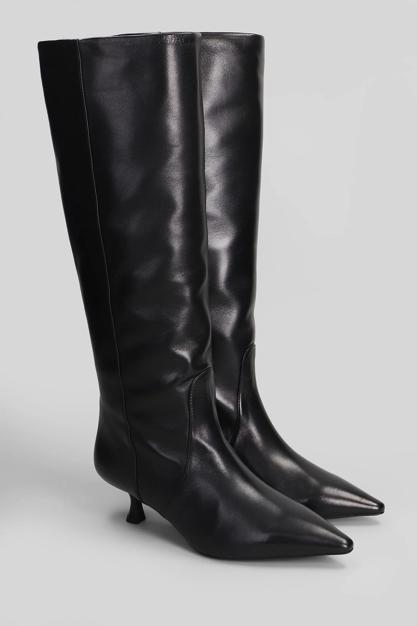Naomi 50 High heels boots in black leather - Image 2