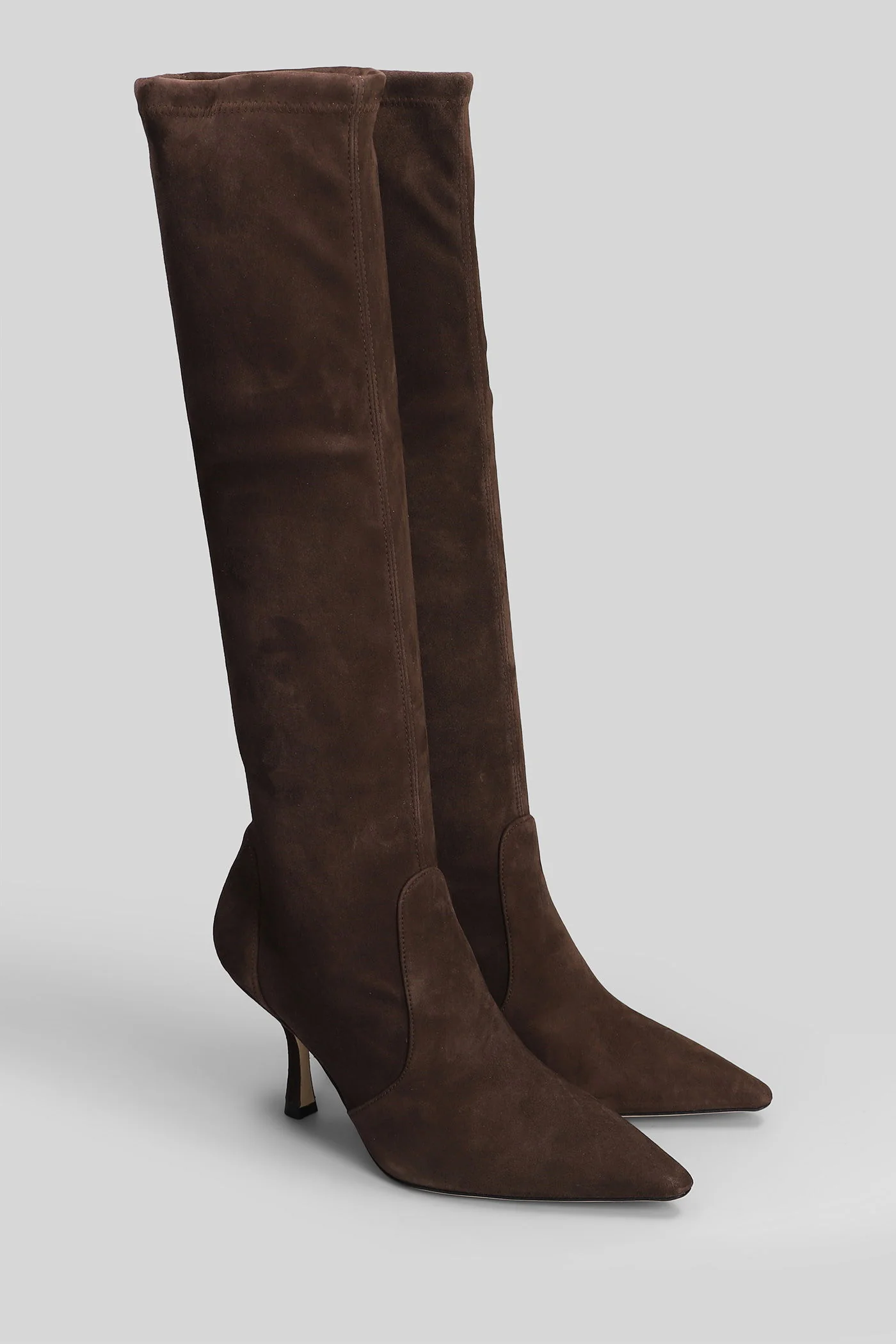 Naomi 75 High heels boots in brown suede - Image 2