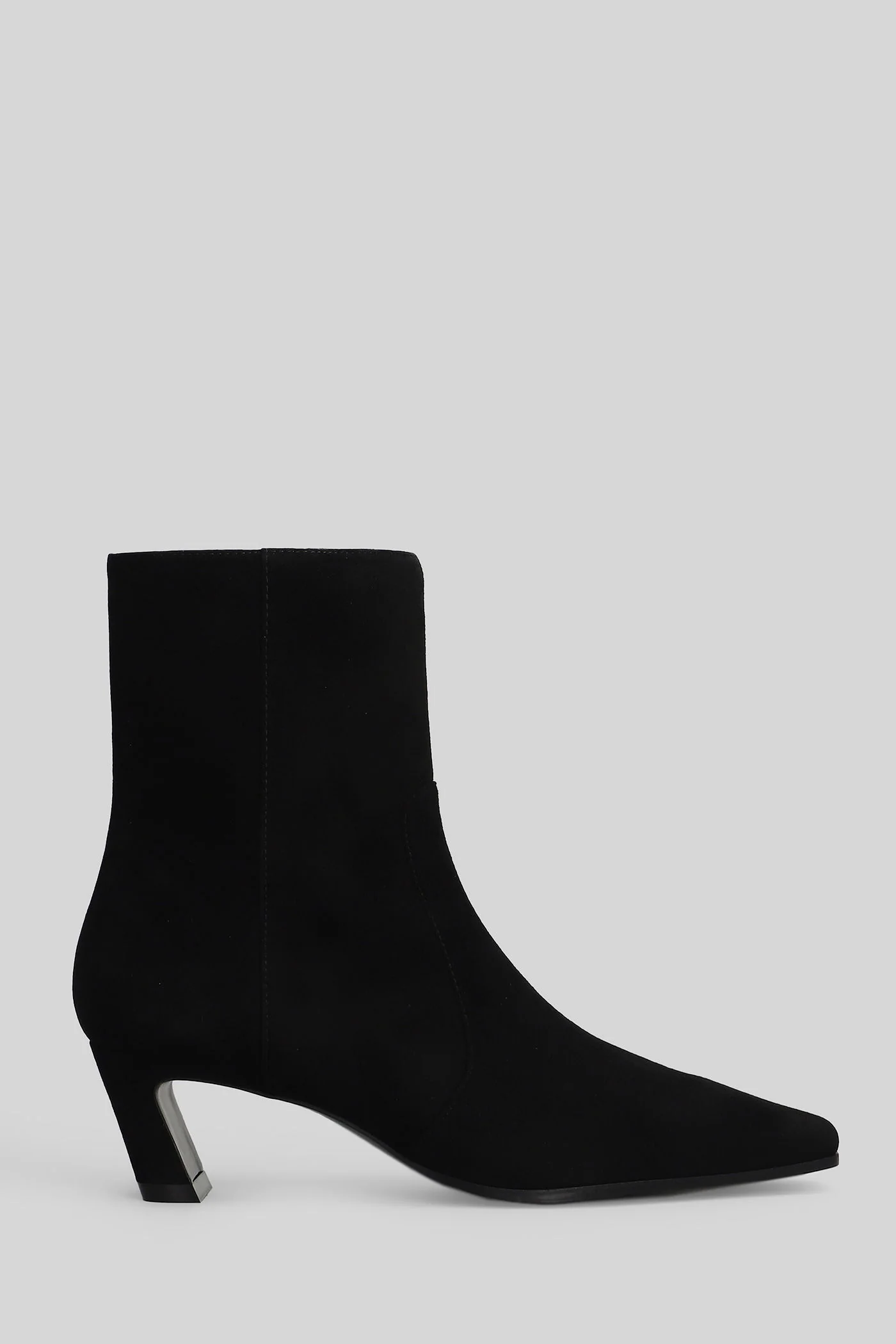 Stassi zip High heels Ankle boots in black suede