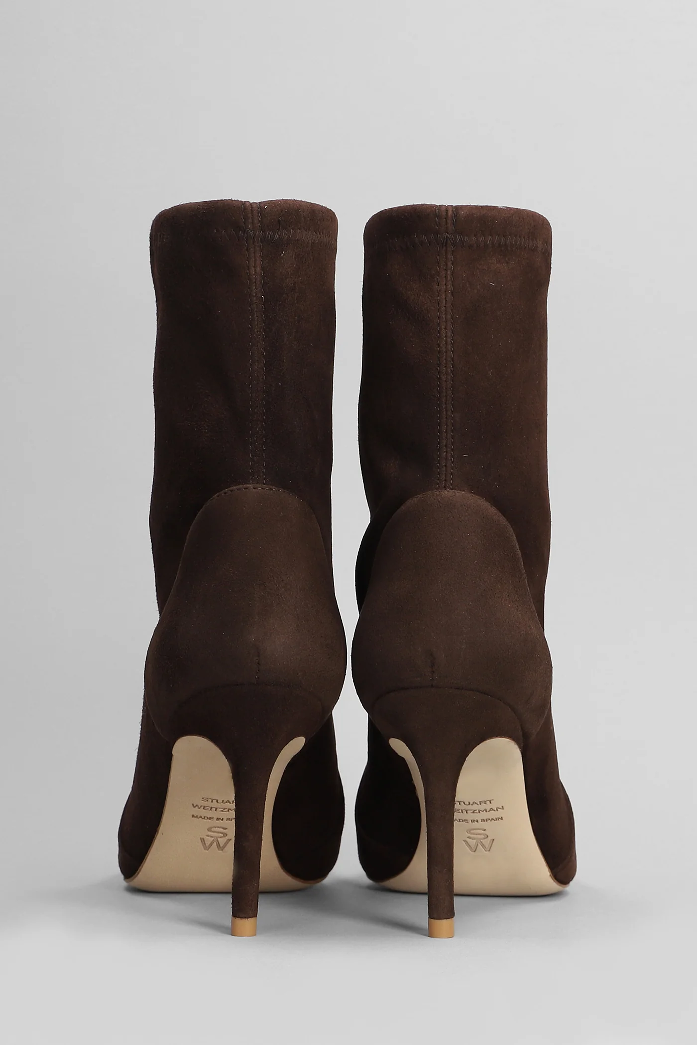 Stuart 85 High heels Ankle boots in brown suede - Image 4