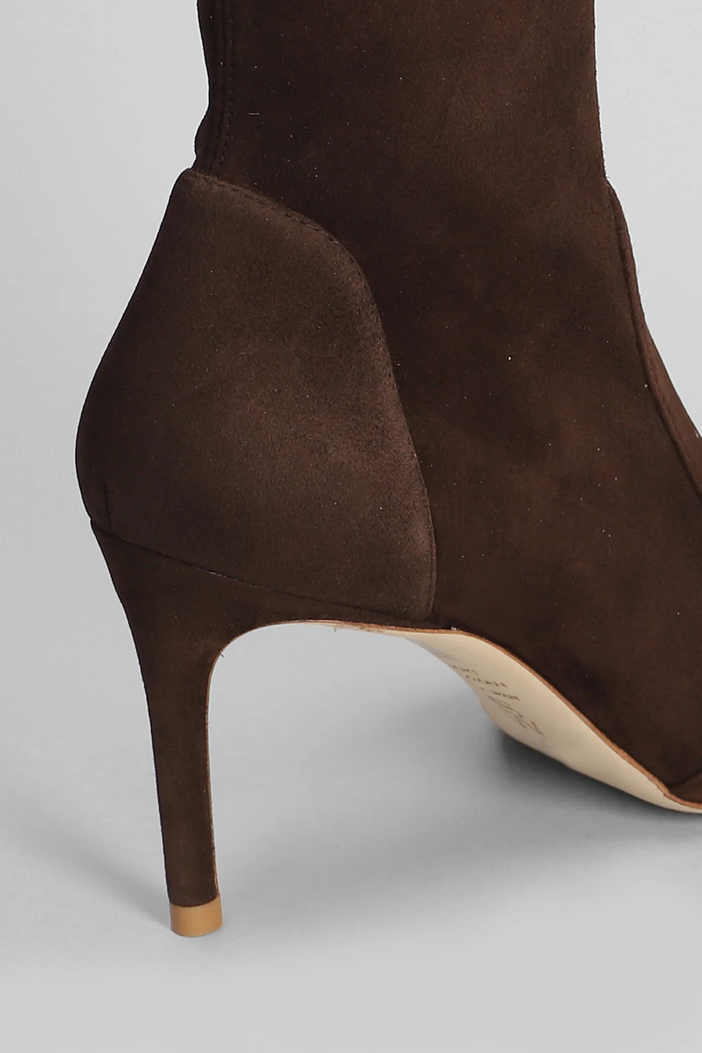 Stuart 85 High heels Ankle boots in brown suede - Image 5