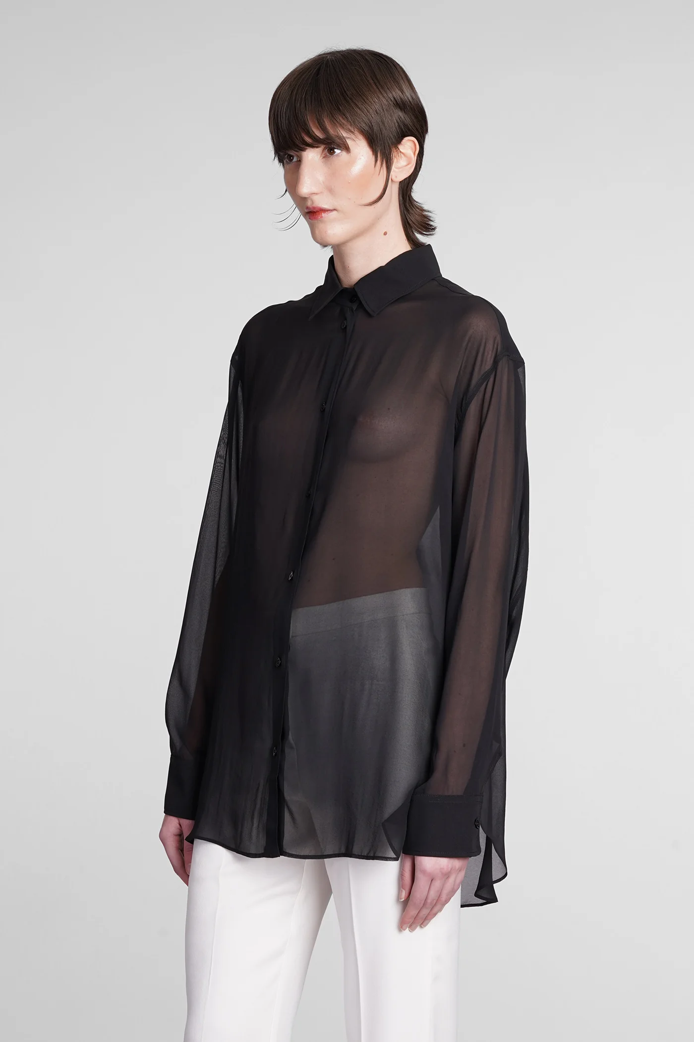 New Georgiana Shirt in black silk - Image 4
