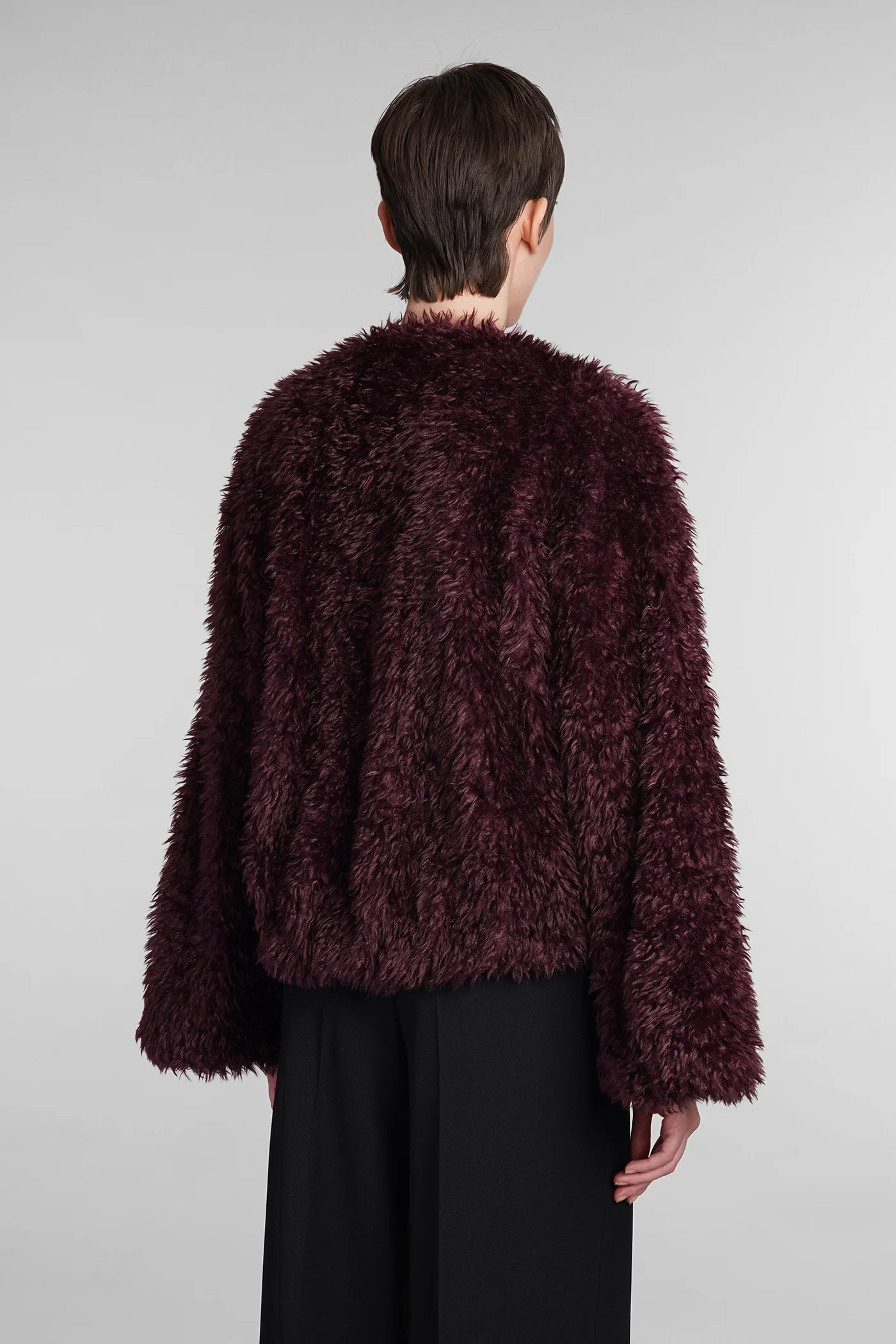 Olena Fur & Shearling in bordeaux polyester - Image 3
