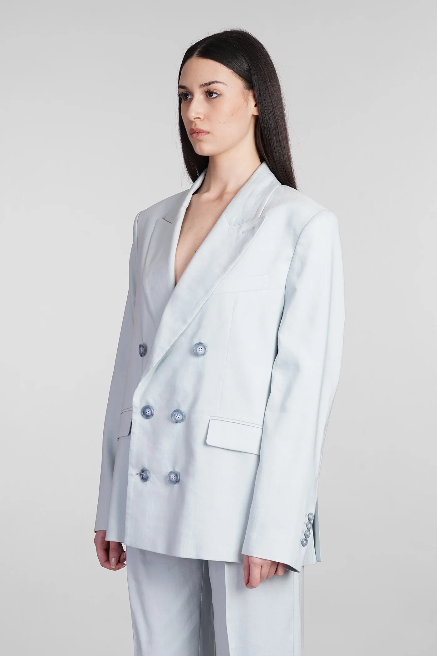 Pixie Blazer in cyan viscose - Image 4