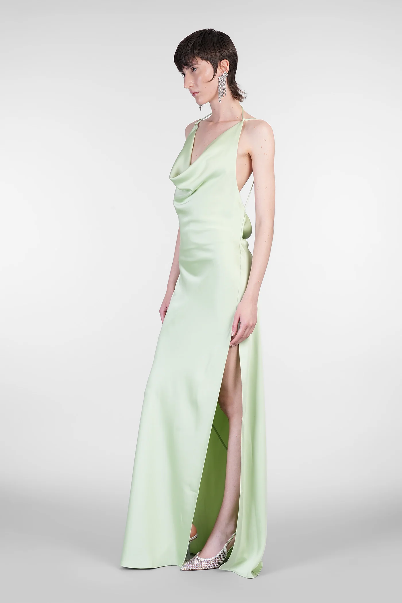 Vera Maxi Long dress in green polyester - Image 4