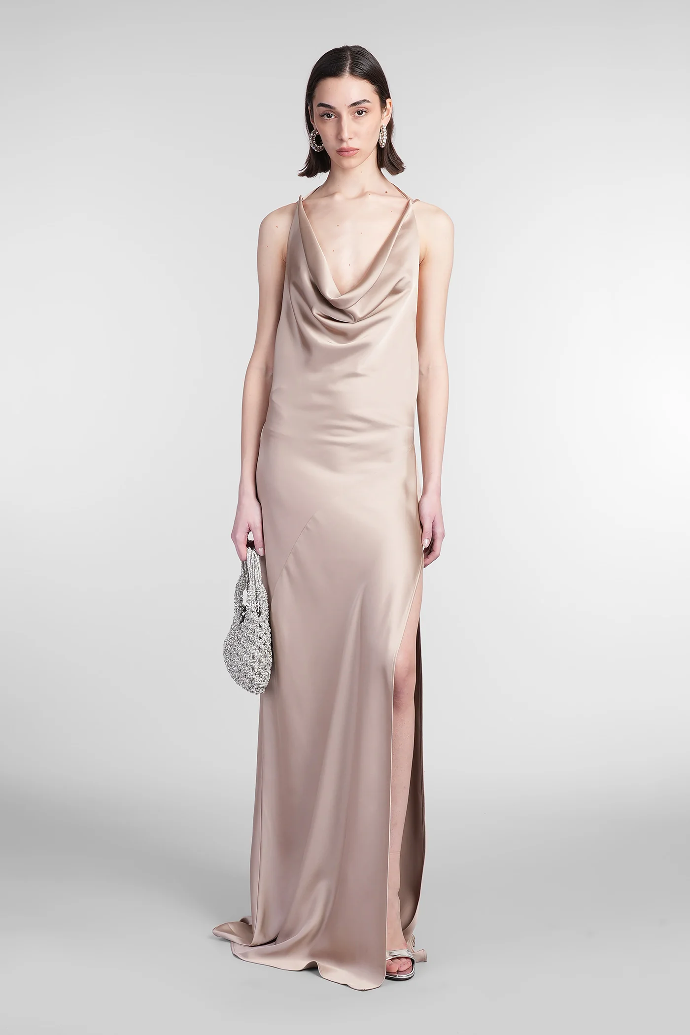 Vera Maxi Long dress in grey polyester - Image 2