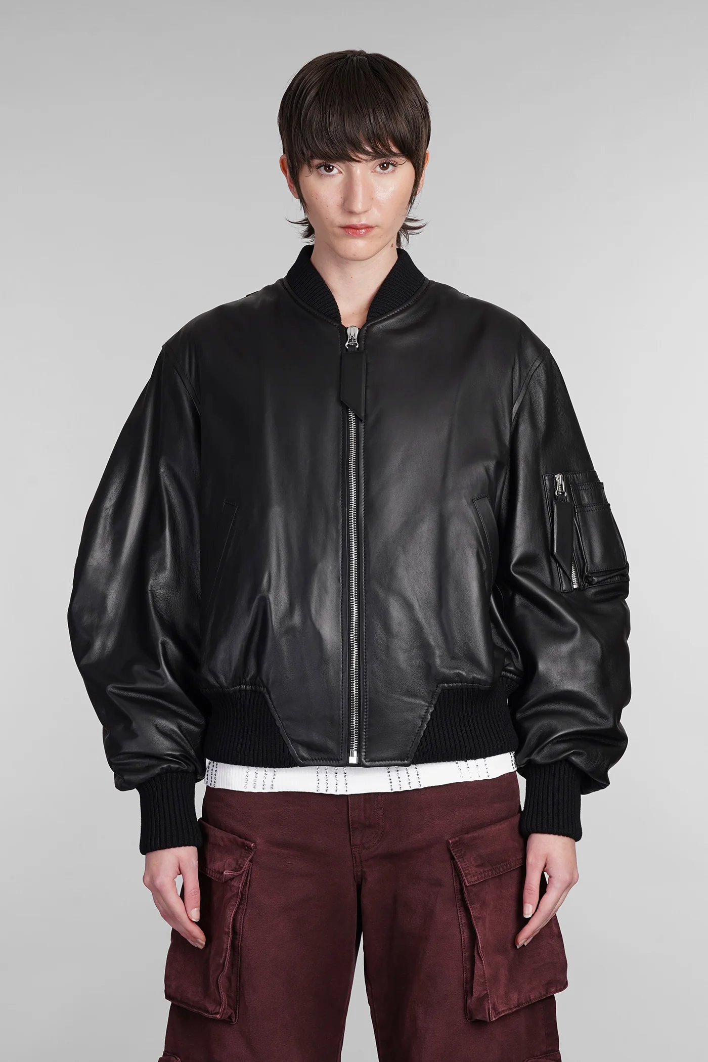 Anja Bomber Jacket in black leather