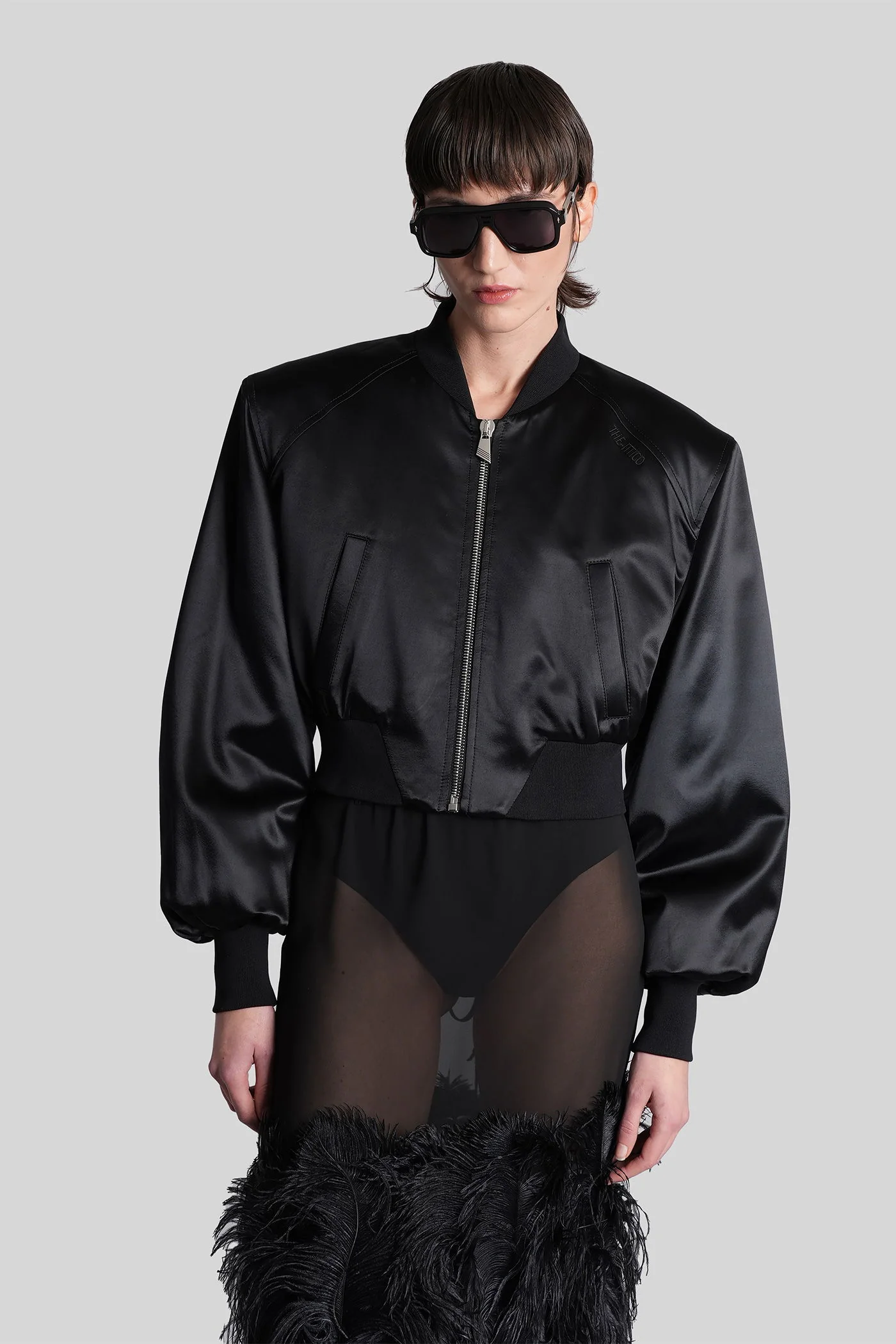 Bomber Jacket in black viscose
