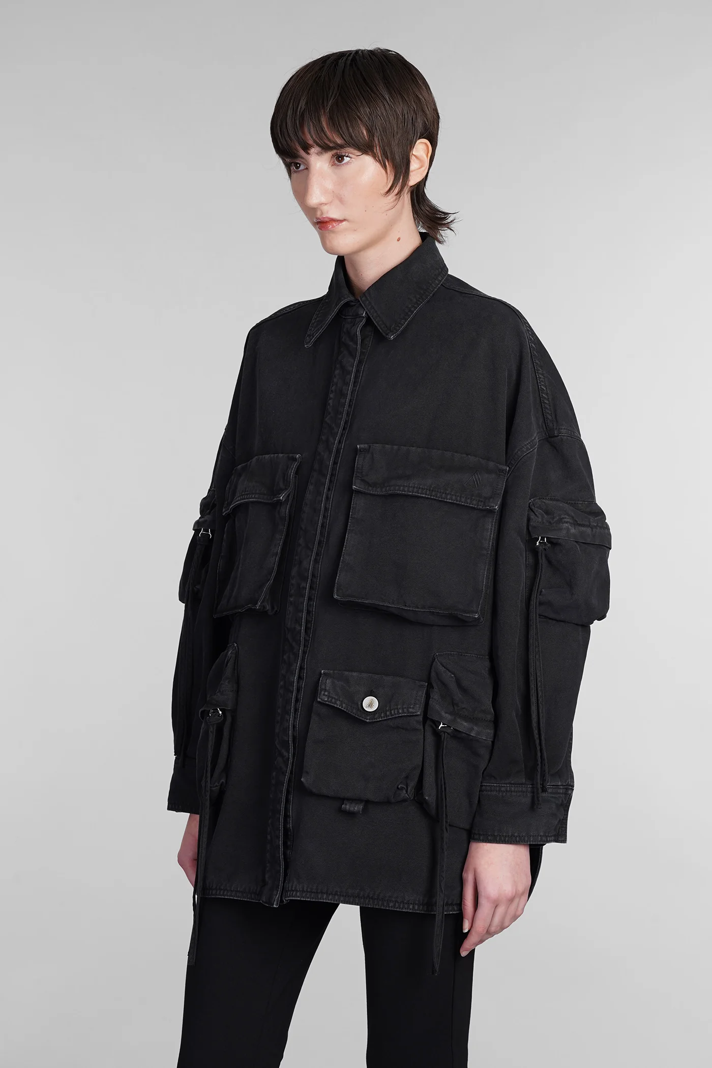 Fern Denim Jackets in black cotton - Image 4