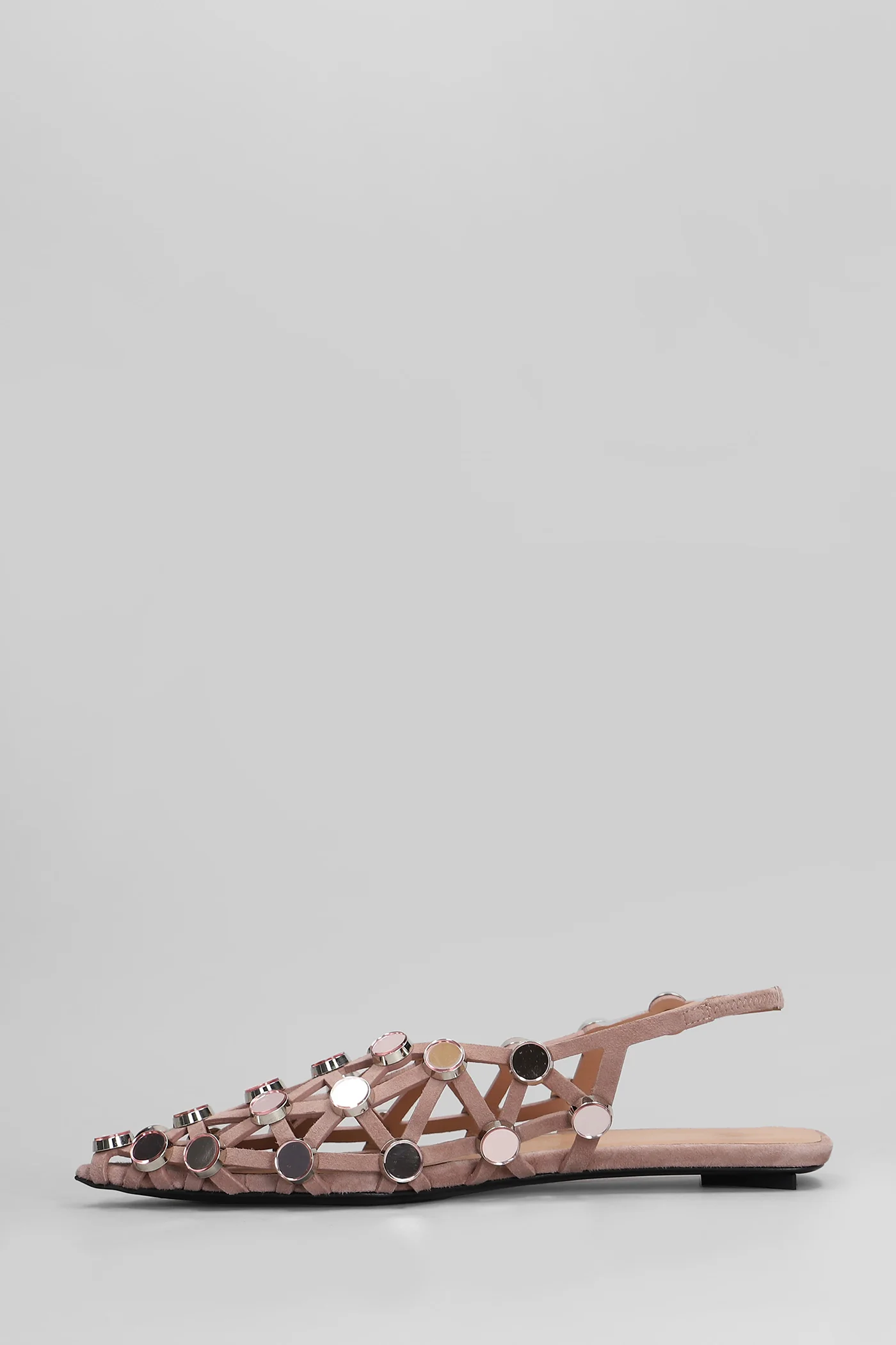 Grid Flats in rose-pink suede - Image 3
