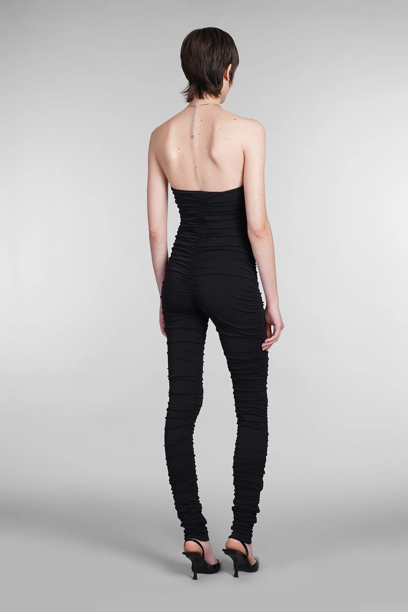 Jumpsuit in black acrylic - Image 3