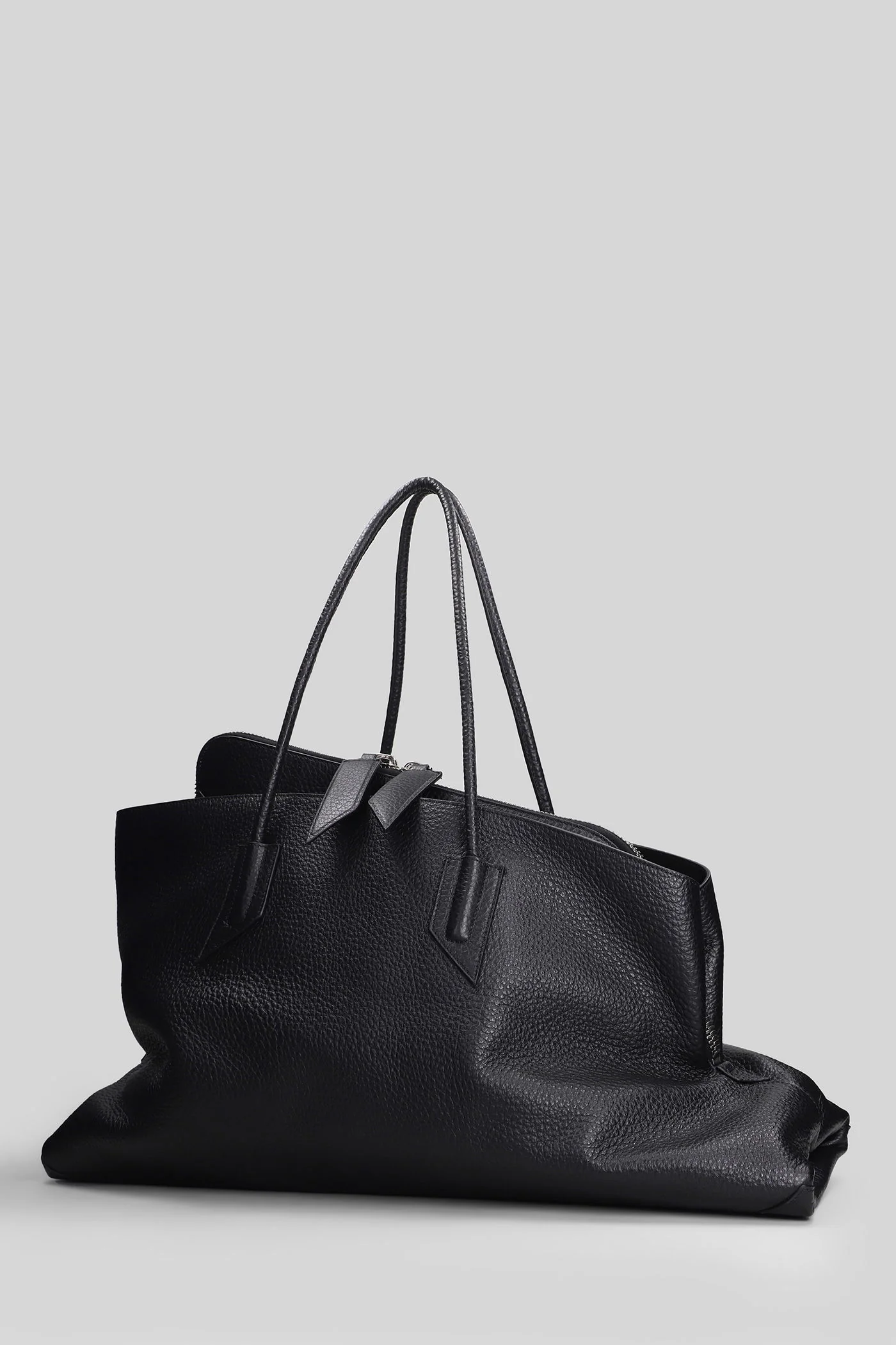 La passeggiata large Shoulder bag in black leather - Image 2