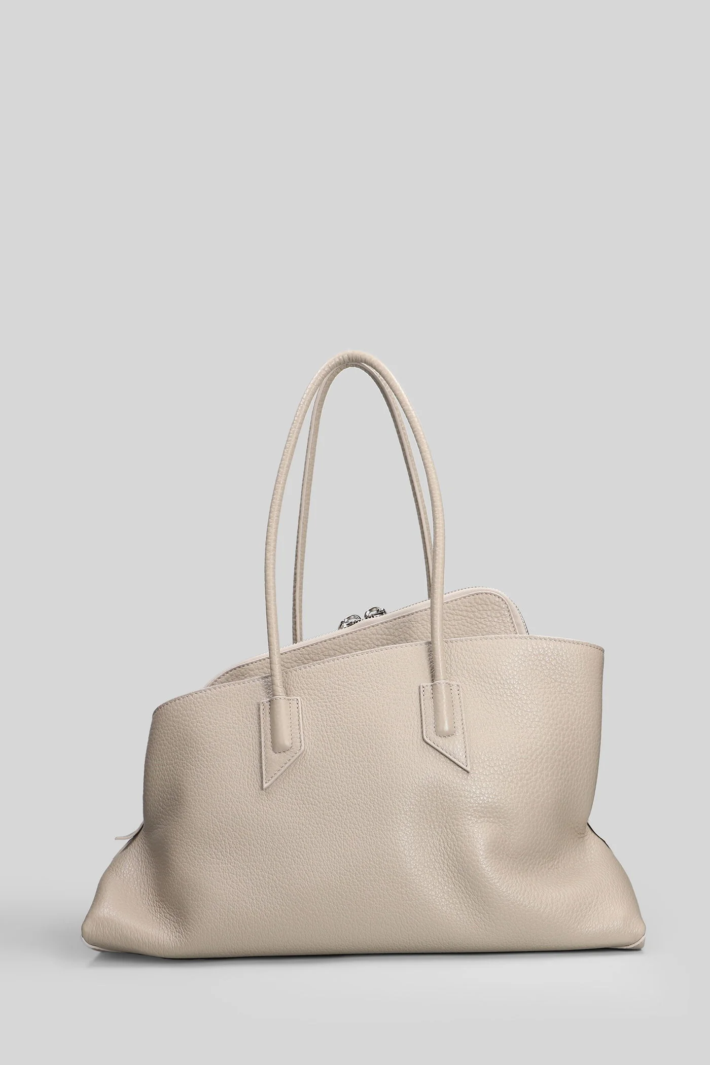 La passeggiata Shoulder bag in grey leather - Image 3
