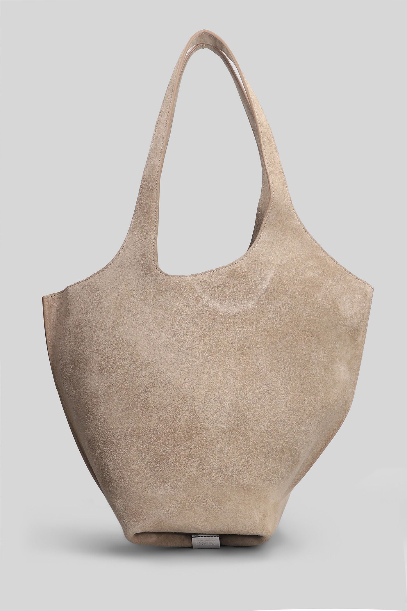 La scoop medium Shoulder bag in beige suede - Image 3