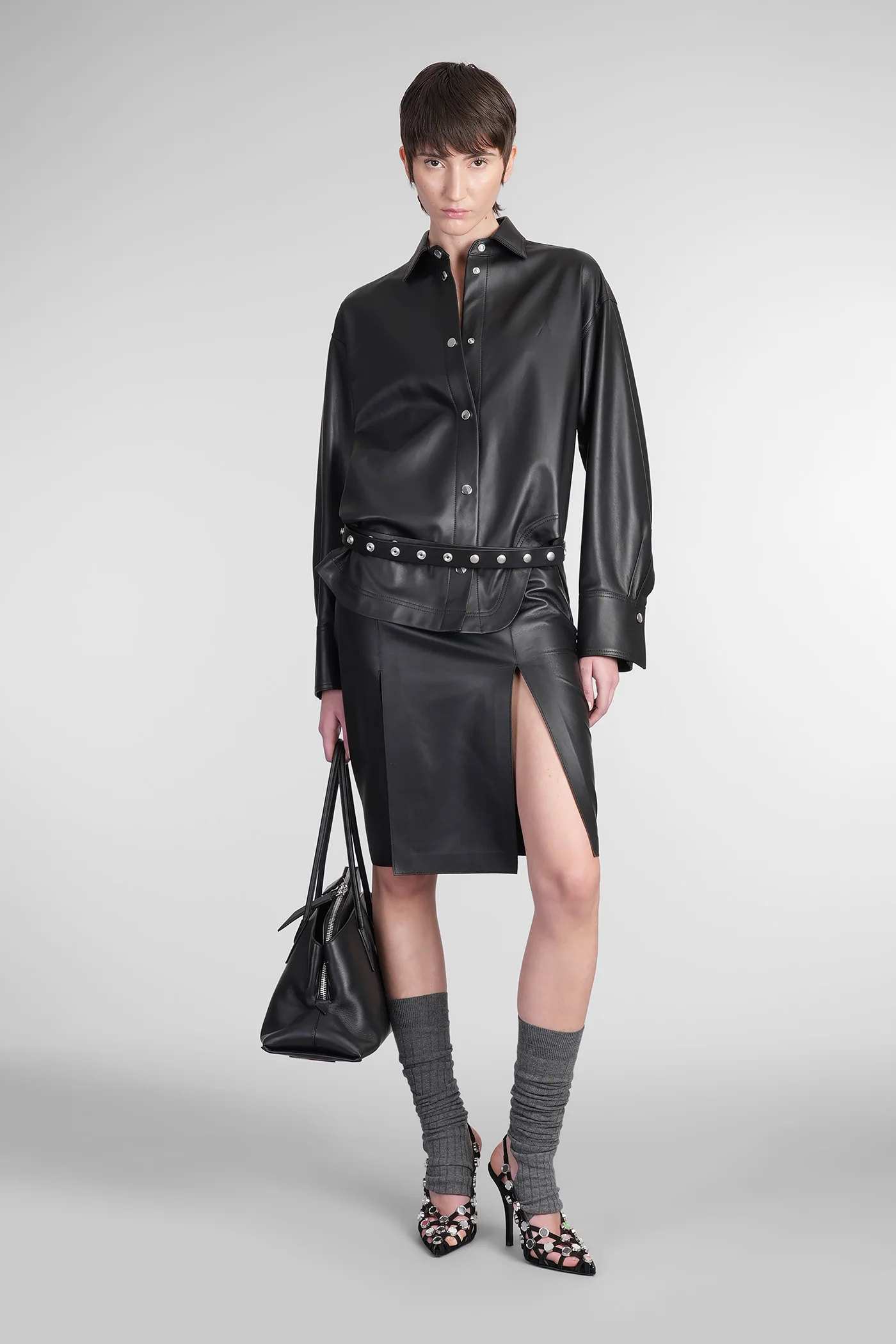 Leather jacket in black leather - Image 2