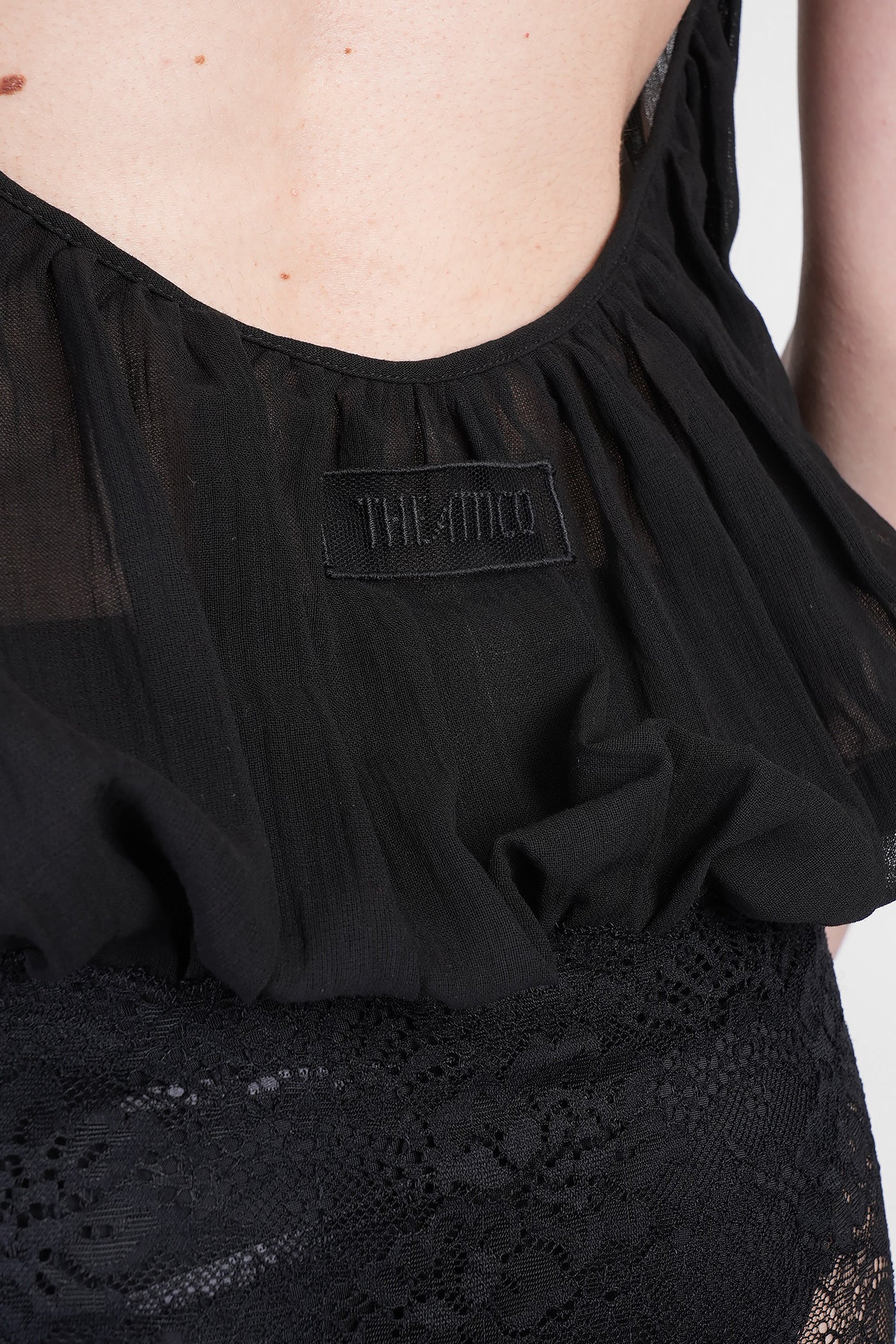 Long dress in black cotton - Image 5