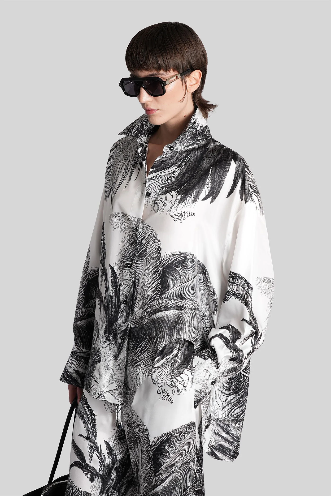 Shirt in white silk - Image 4