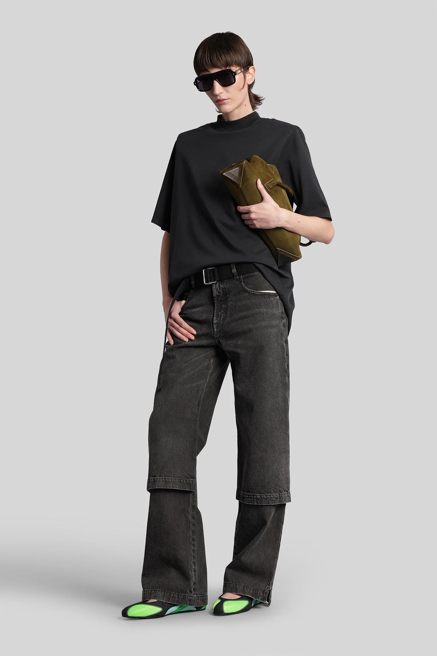 T-Shirt in black cotton - Image 2