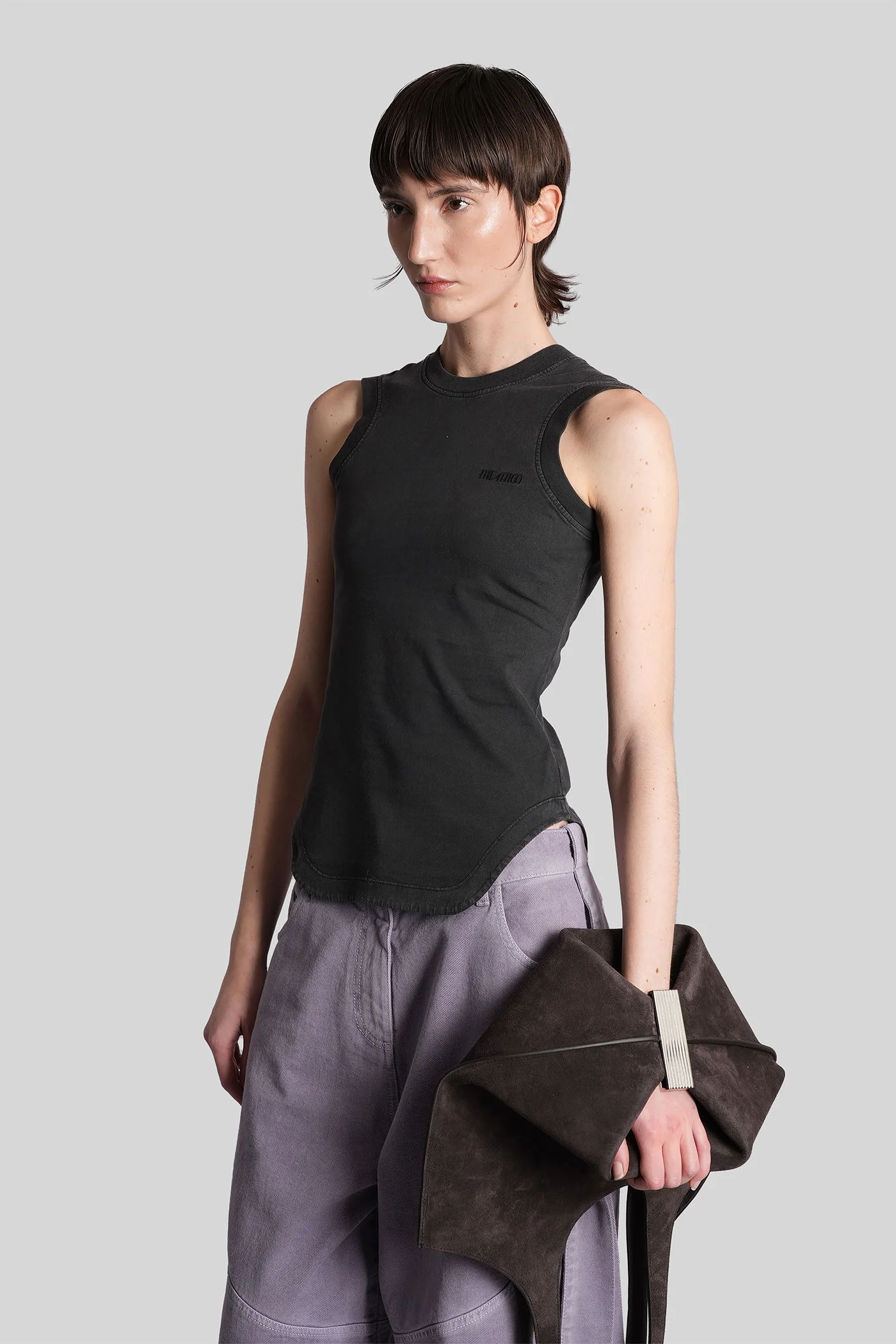 tank Top in black cotton - Image 4
