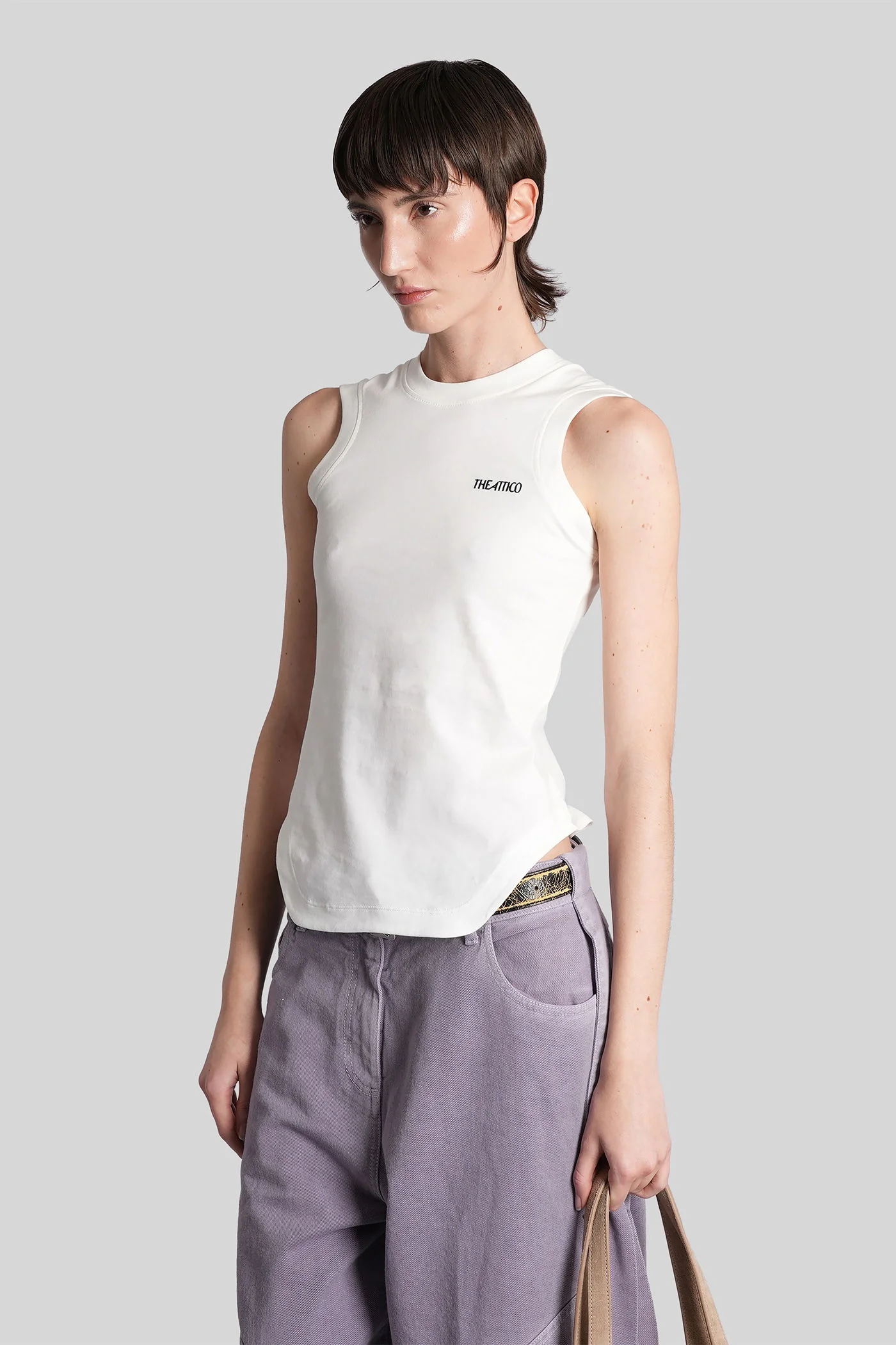 tank Top in white cotton - Image 4