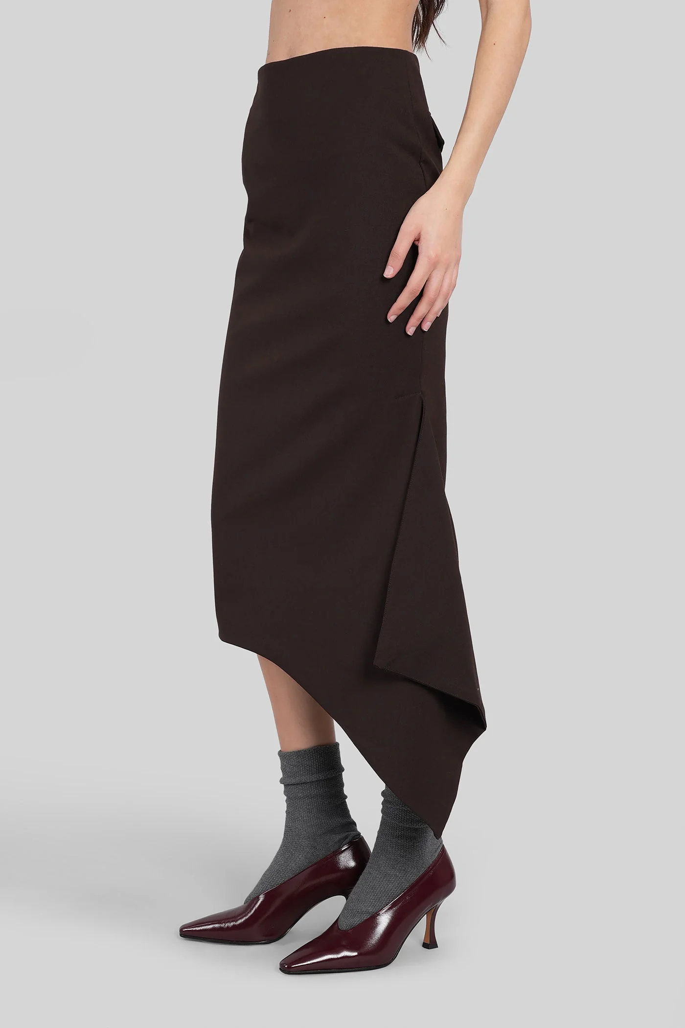 Cassidy Skirt in brown polyester - Image 4