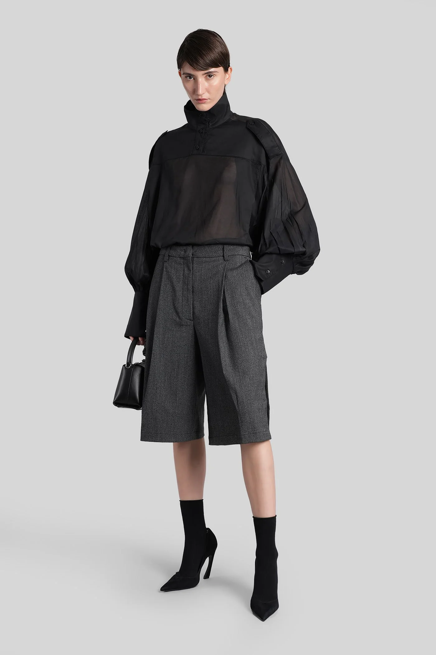 Ciara Shirt in black cotton - Image 7
