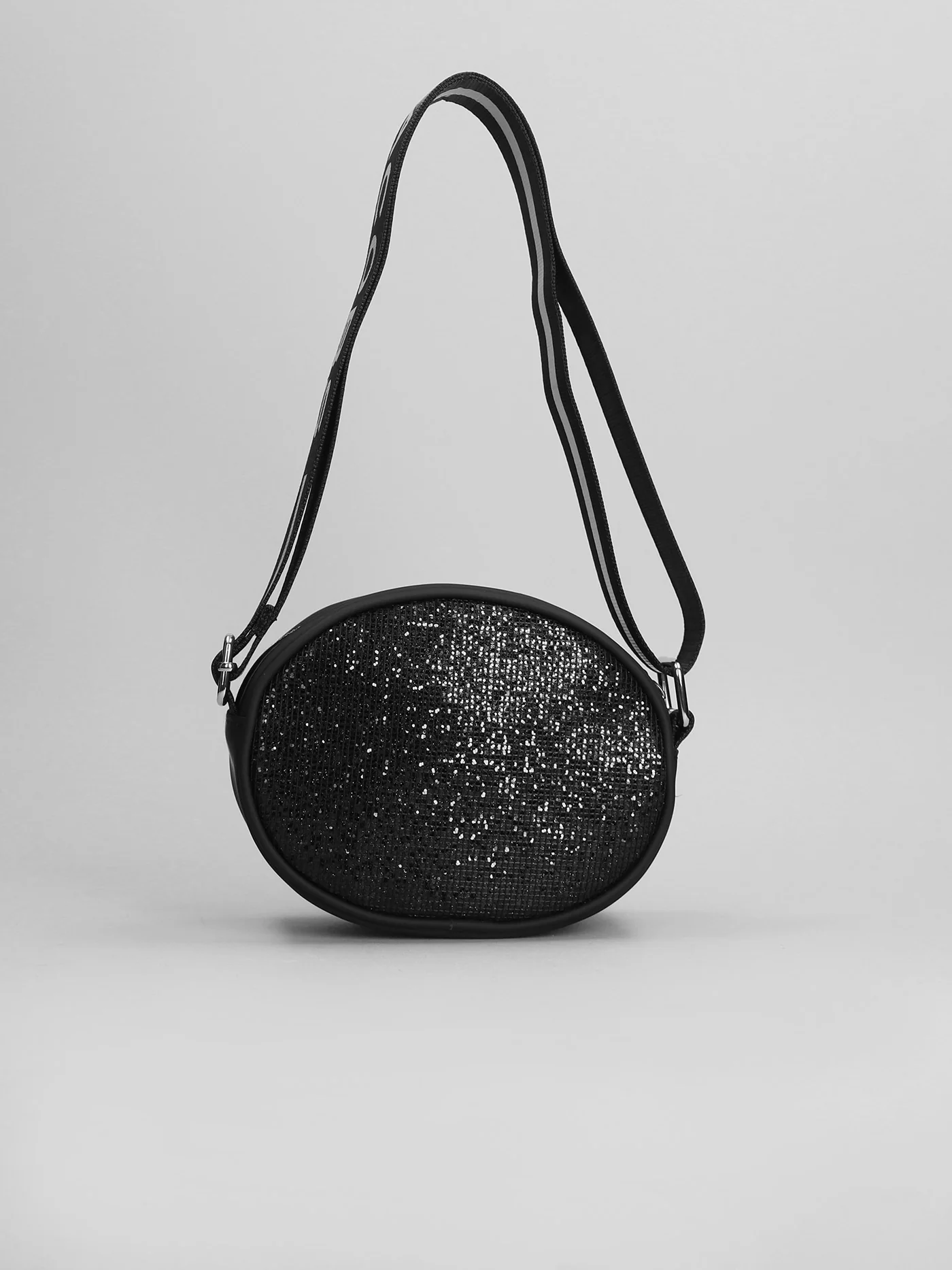 Shoulder bag in black polyester - Image 3