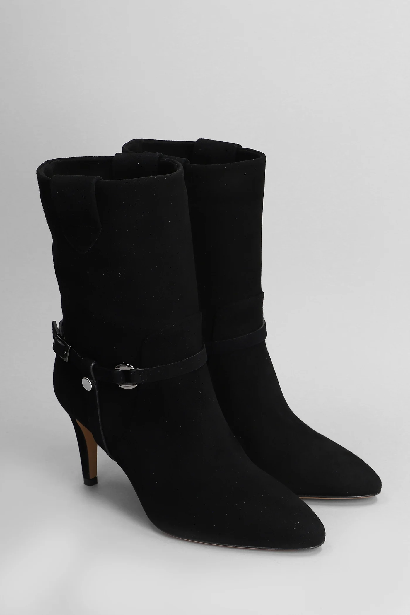 High heels Ankle boots in black suede - Image 2