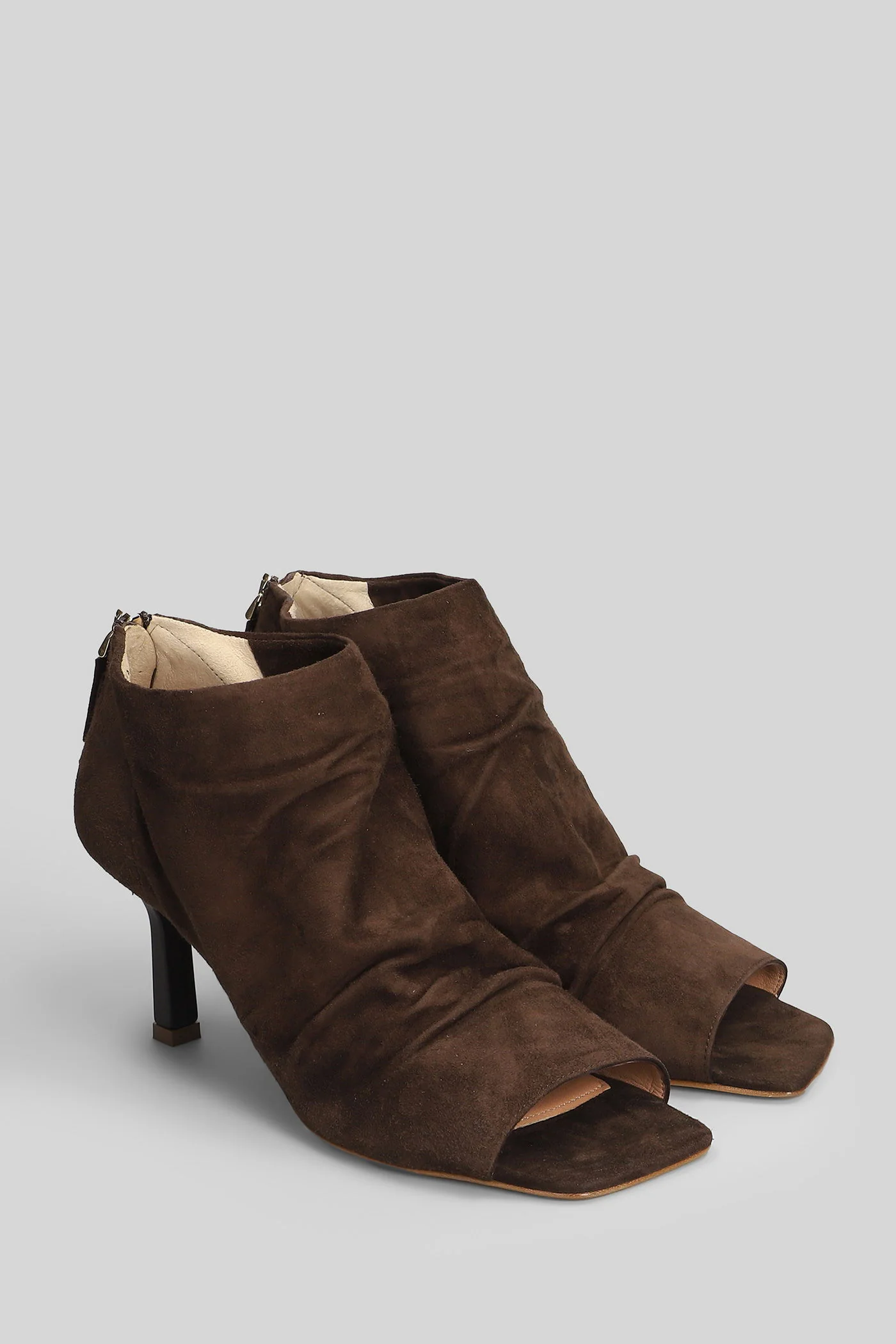 High heels Ankle boots in dark brown suede - Image 42