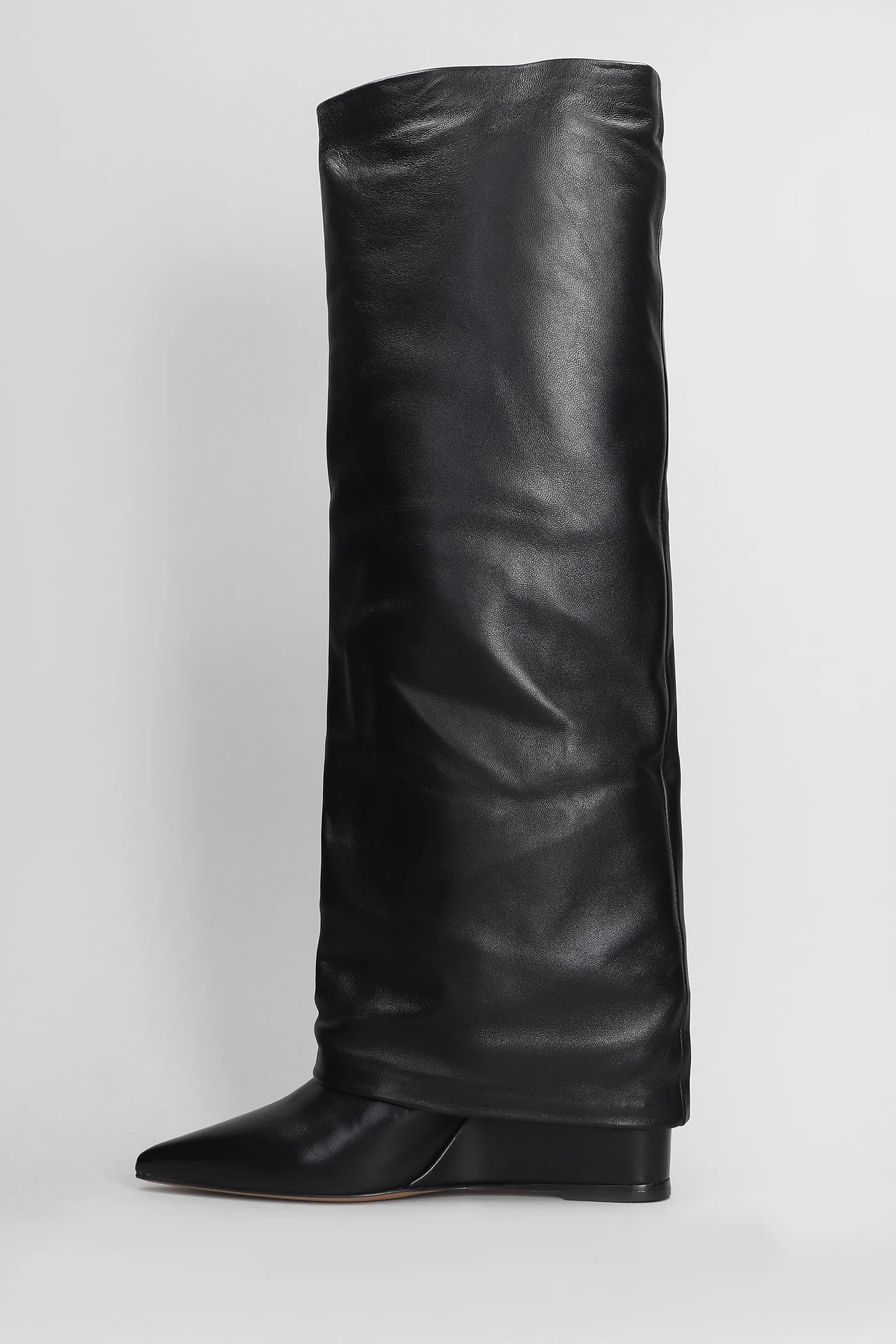 High heels boots in black leather - Image 3