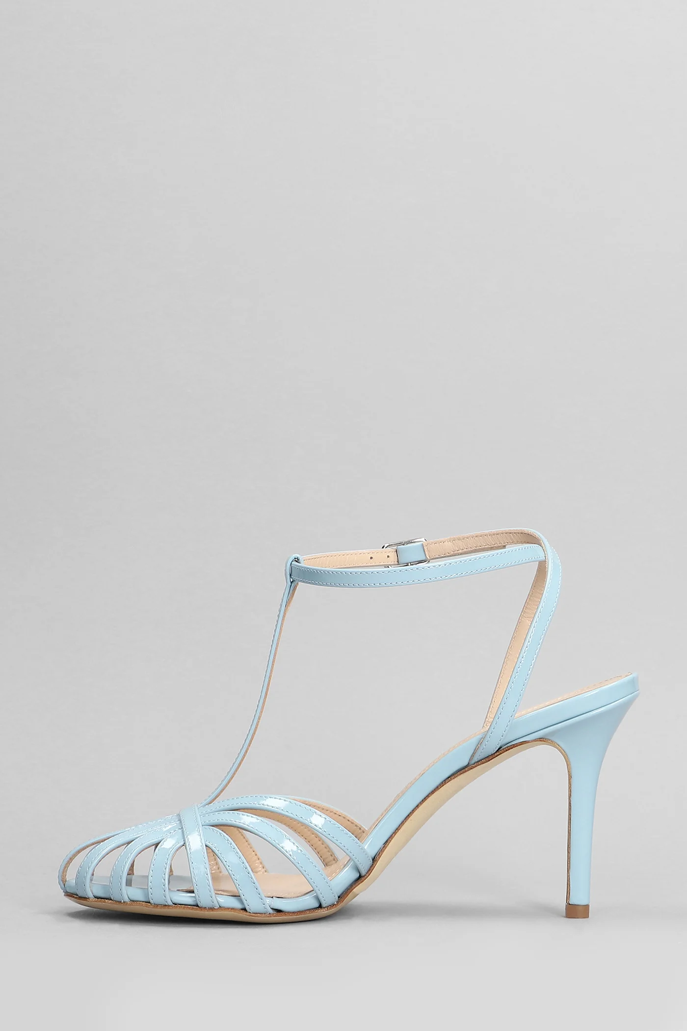 Sandals in cyan patent leather - Image 3