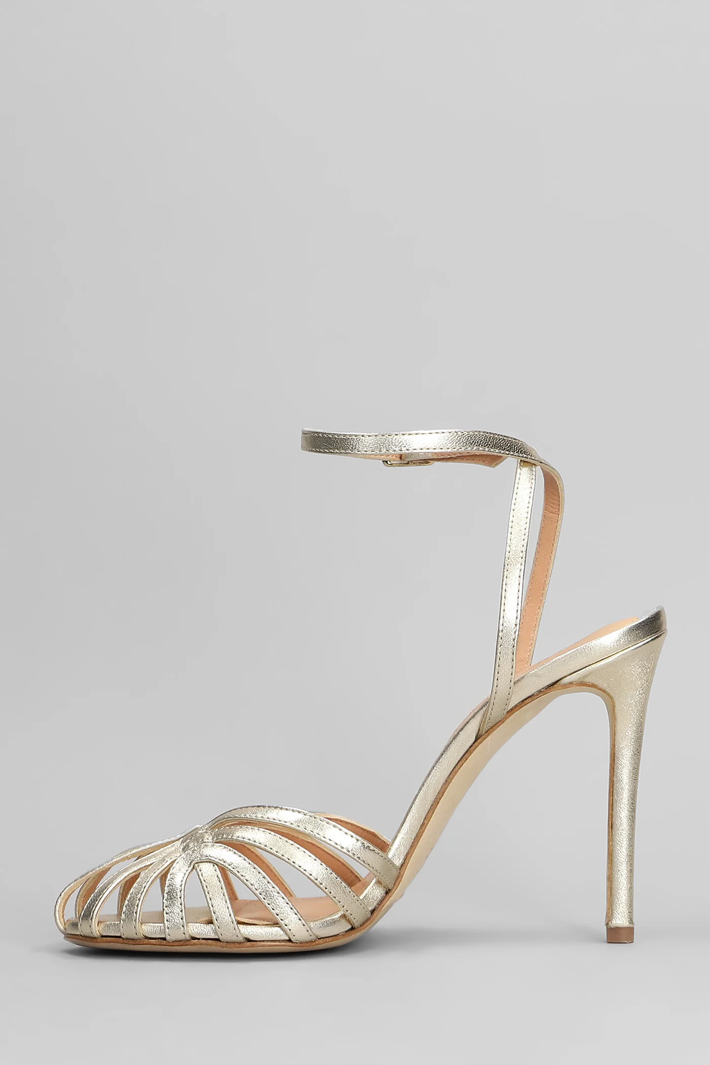 Sandals in platinum leather - Image 3