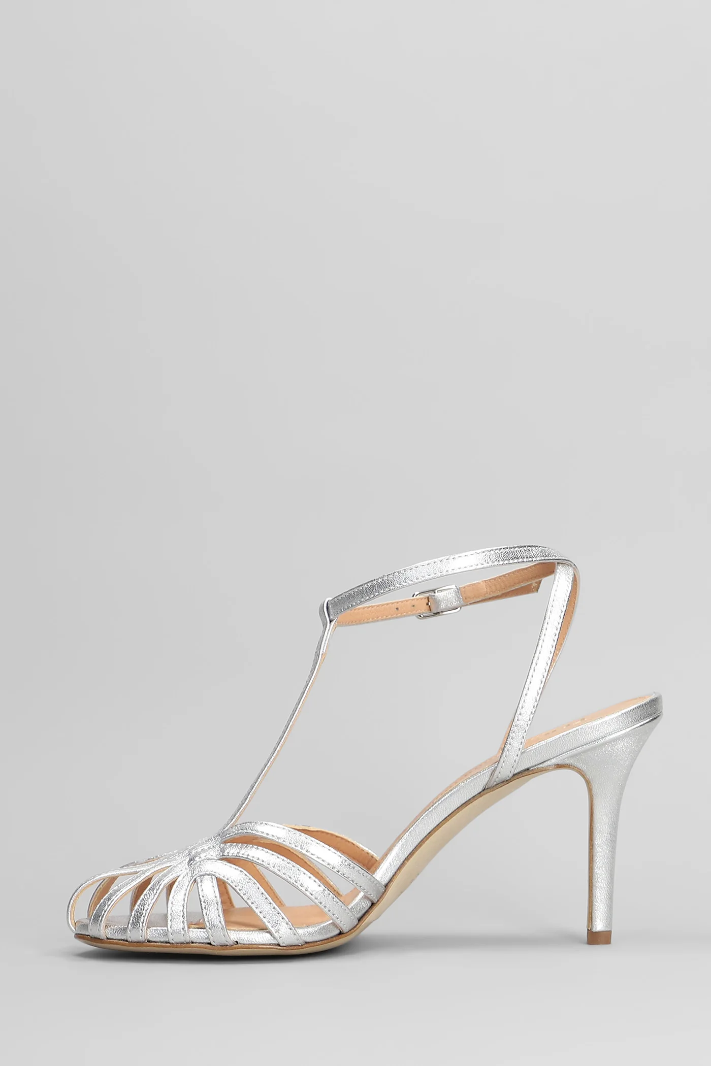 Sandals in silver leather - Image 3