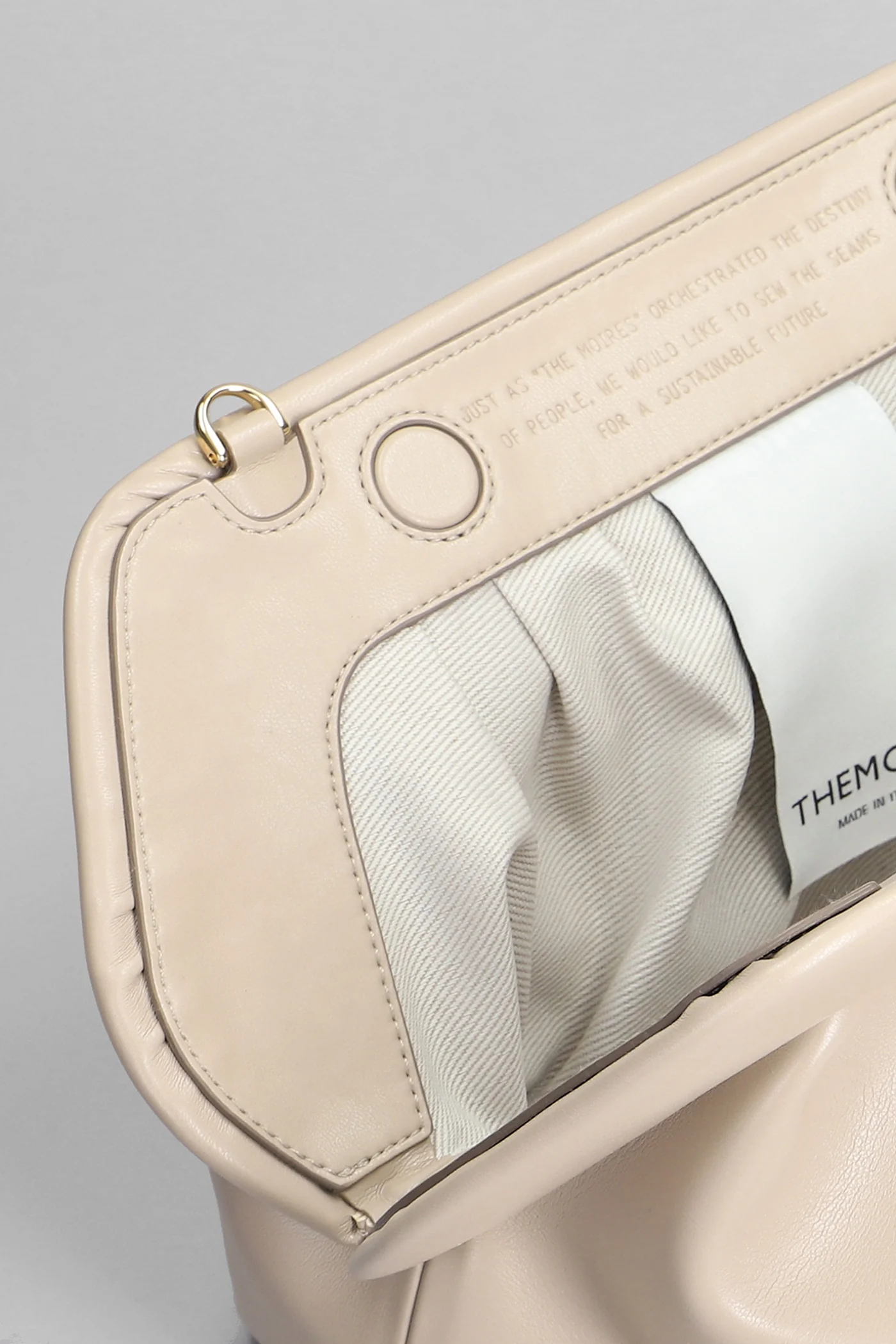 Bios Vegan Fabric Clutch in taupe faux leather - Image 4