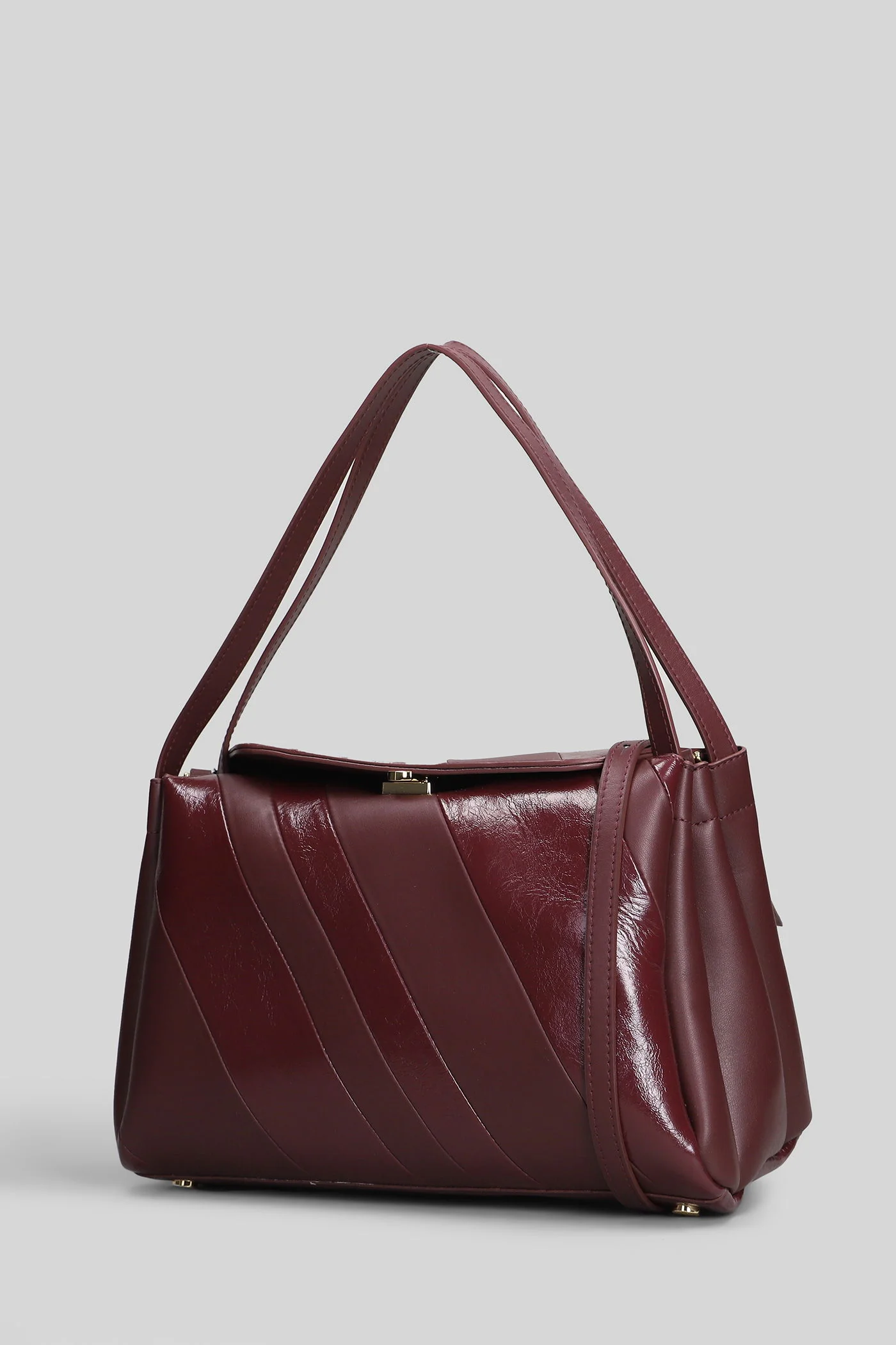Eudora Stripes Shoulder bag in bordeaux faux leather - Image 2