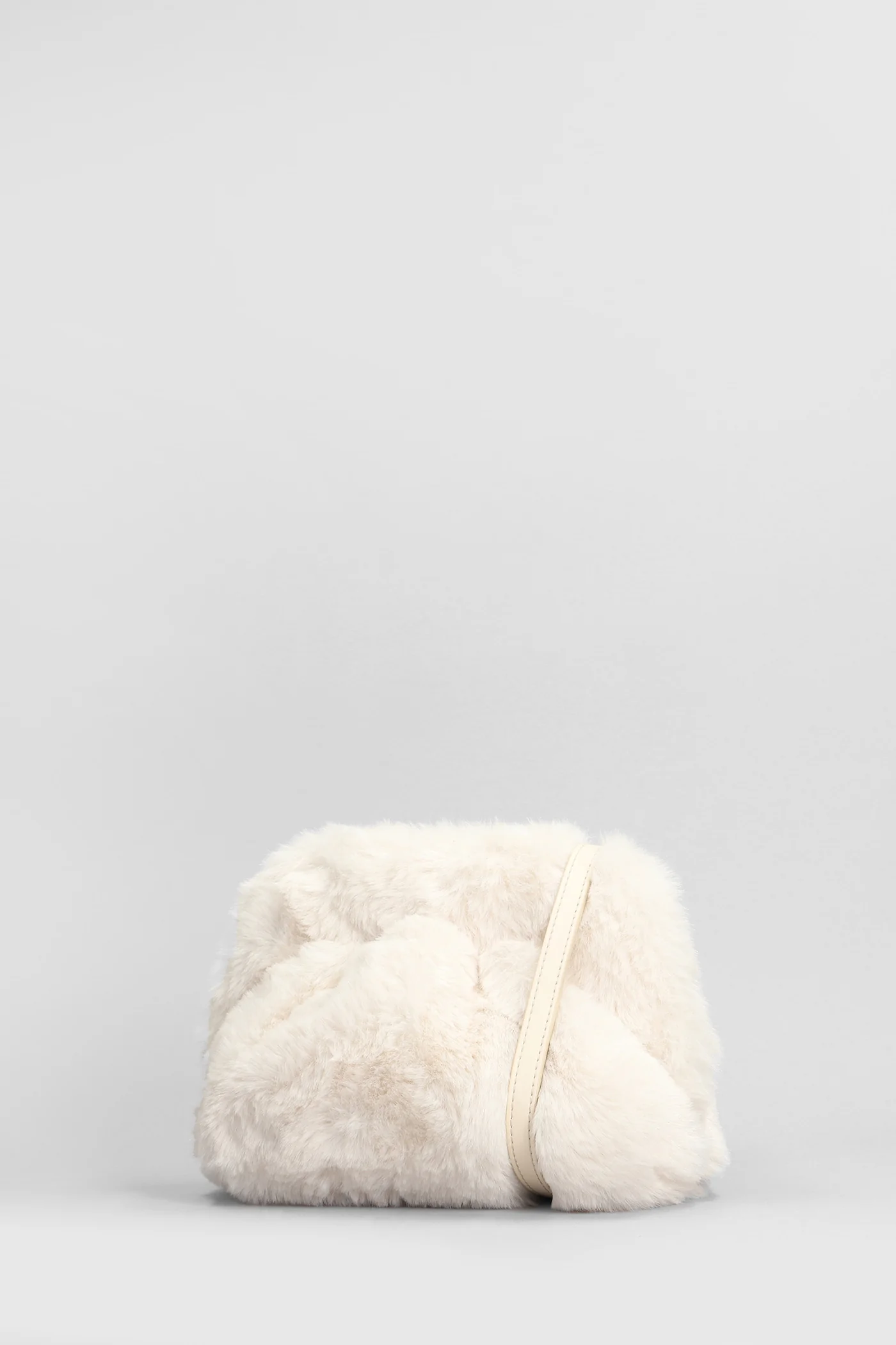 Gea Fur Clutch in beige polyester - Image 2