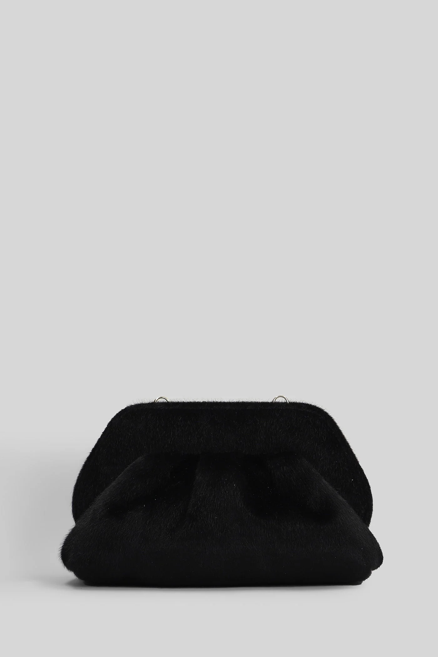 Tia Pony Clutch in black faux leather - Image 3